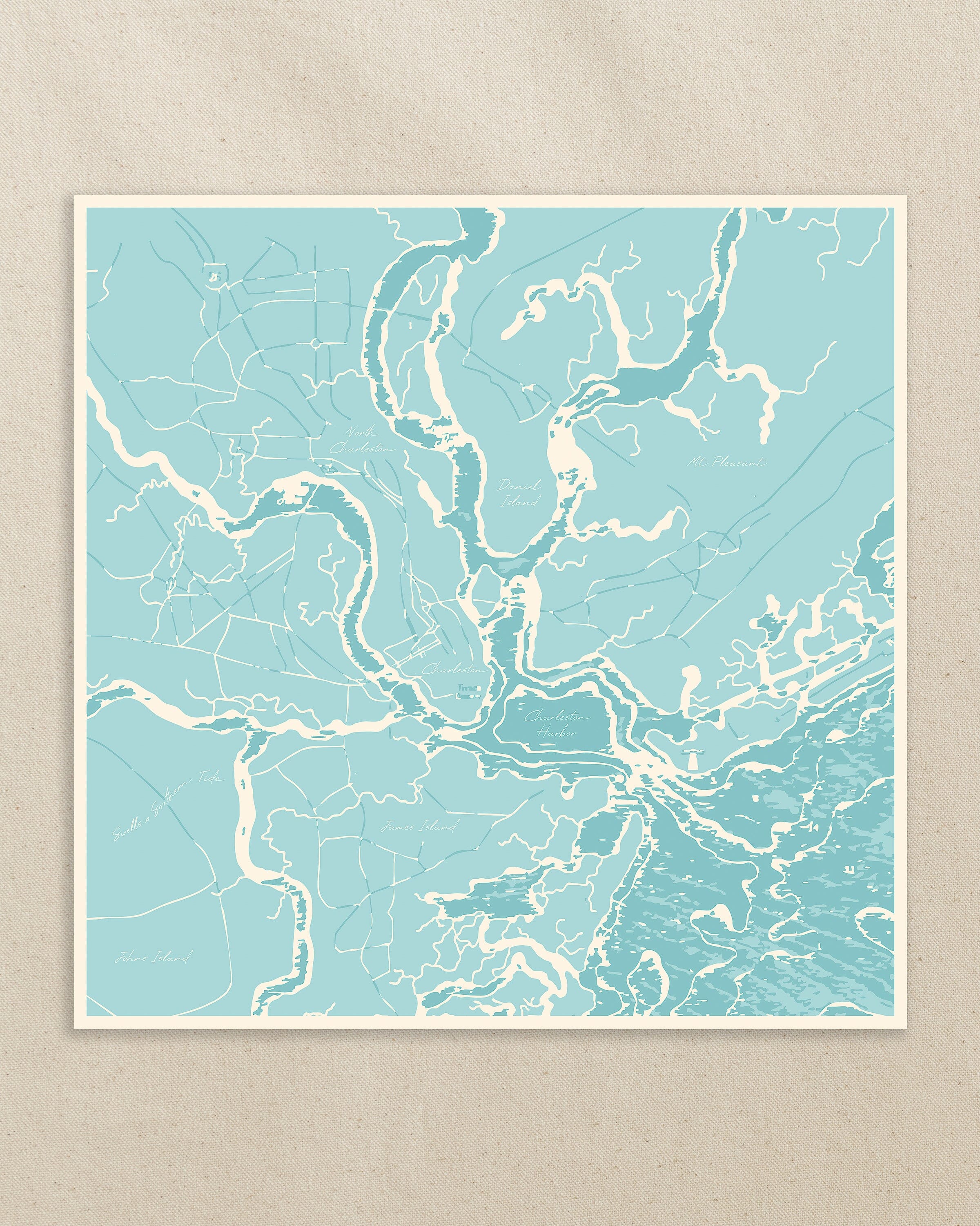 Southern Tide x Swells - Charleston Aerial Map Scarf - Image 4