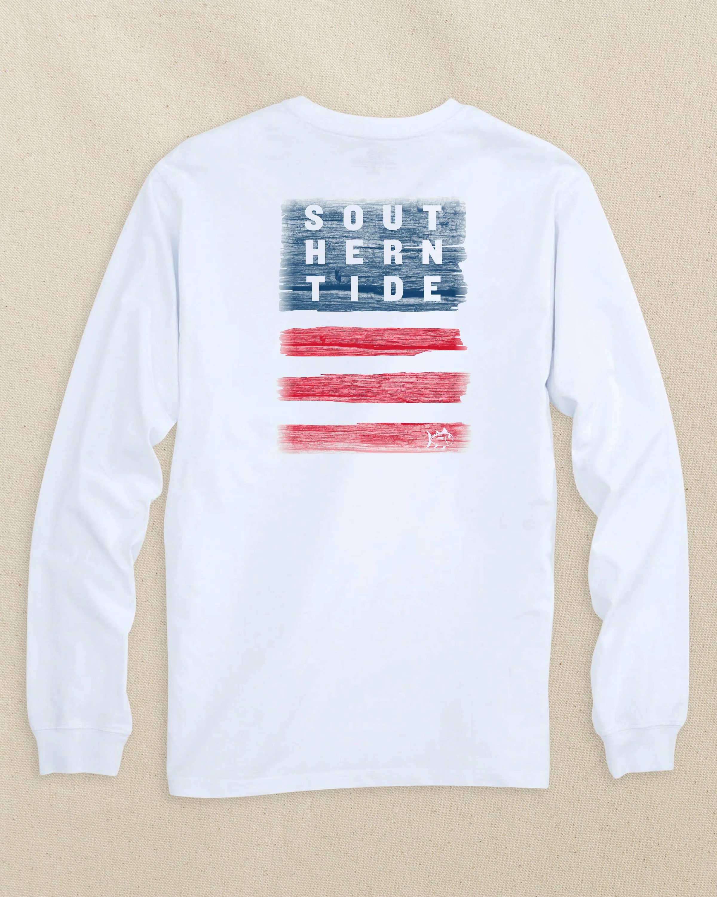 Americana Wooden Flag Long Sleeve T-Shirt