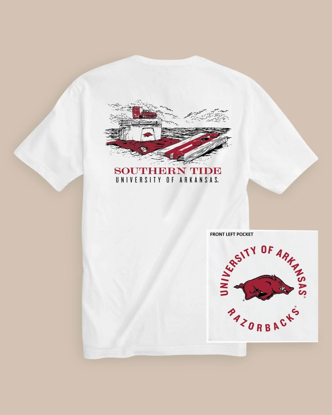 Arkansas Razorbacks Beach Cornhole T-Shirt - Image 2