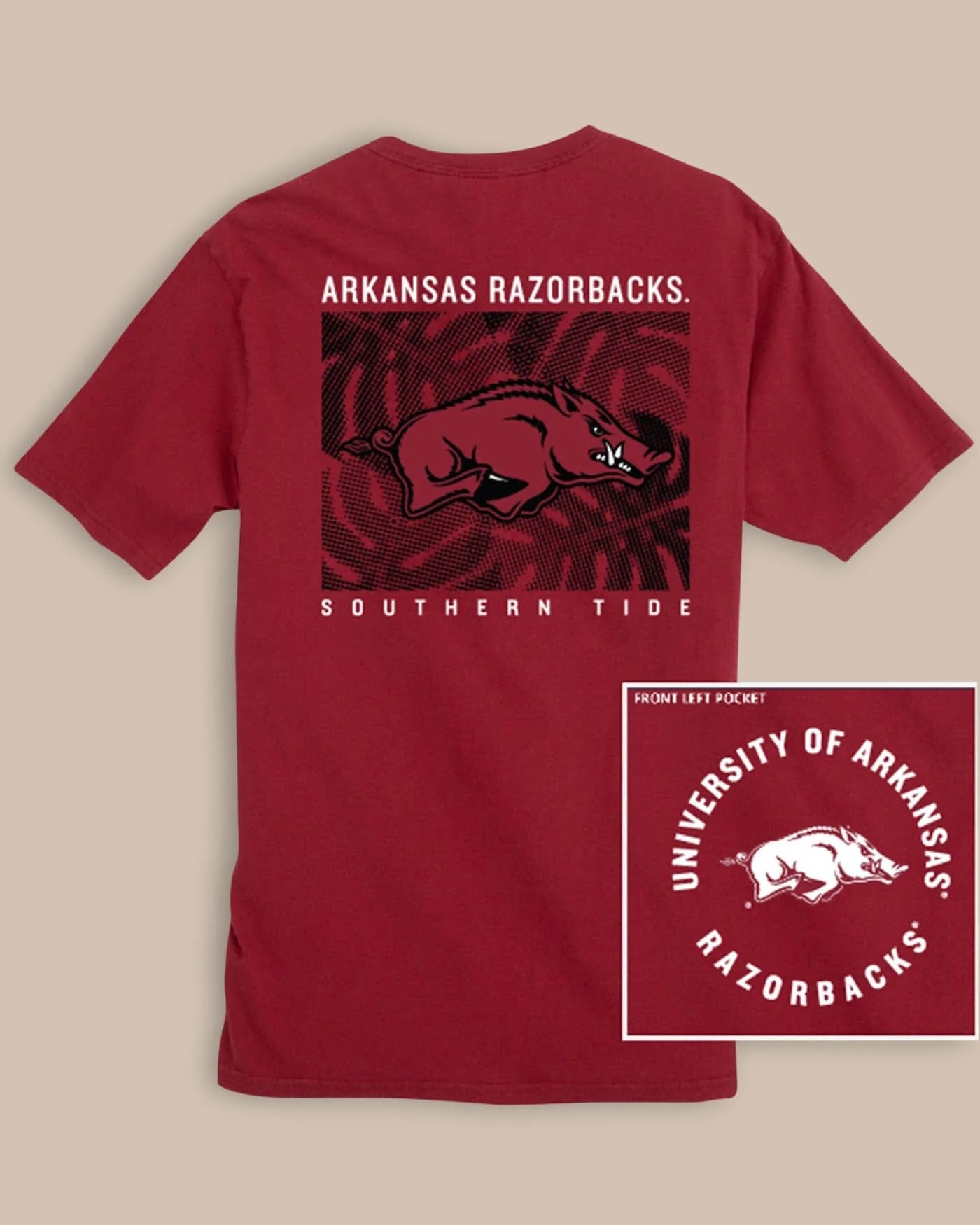 Arkansas Razorbacks Halftone Monstera T-Shirt - Image 2