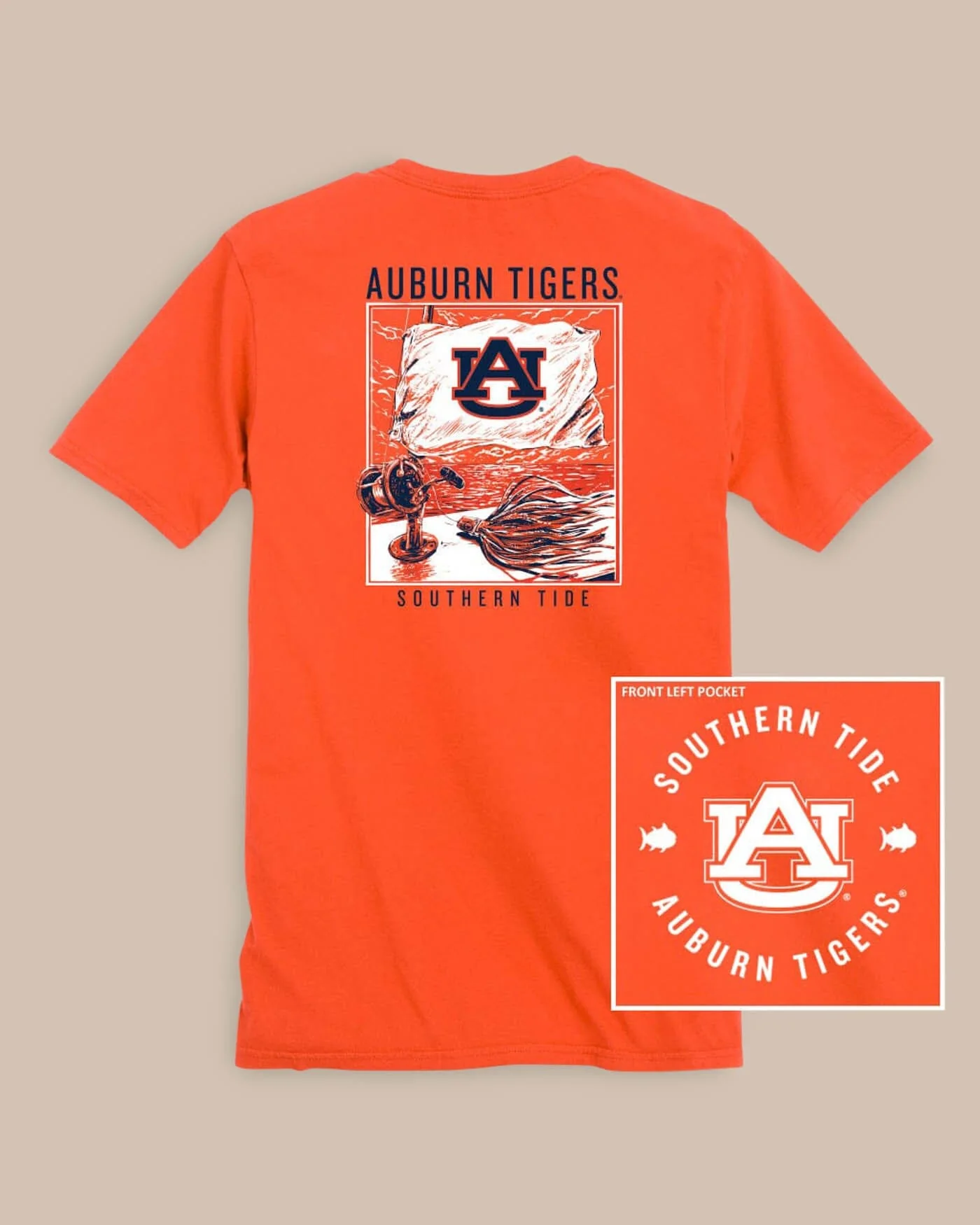 Auburn Tigers Fishing Flag T-Shirt