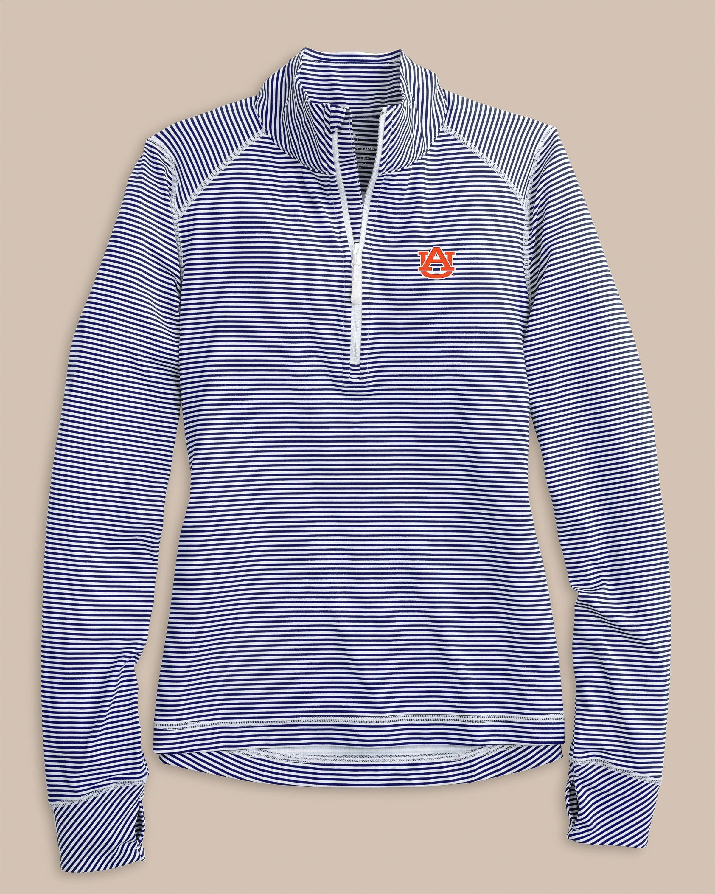 Auburn Tigers Women's Striped Runaround Quarter Zip - Image 3