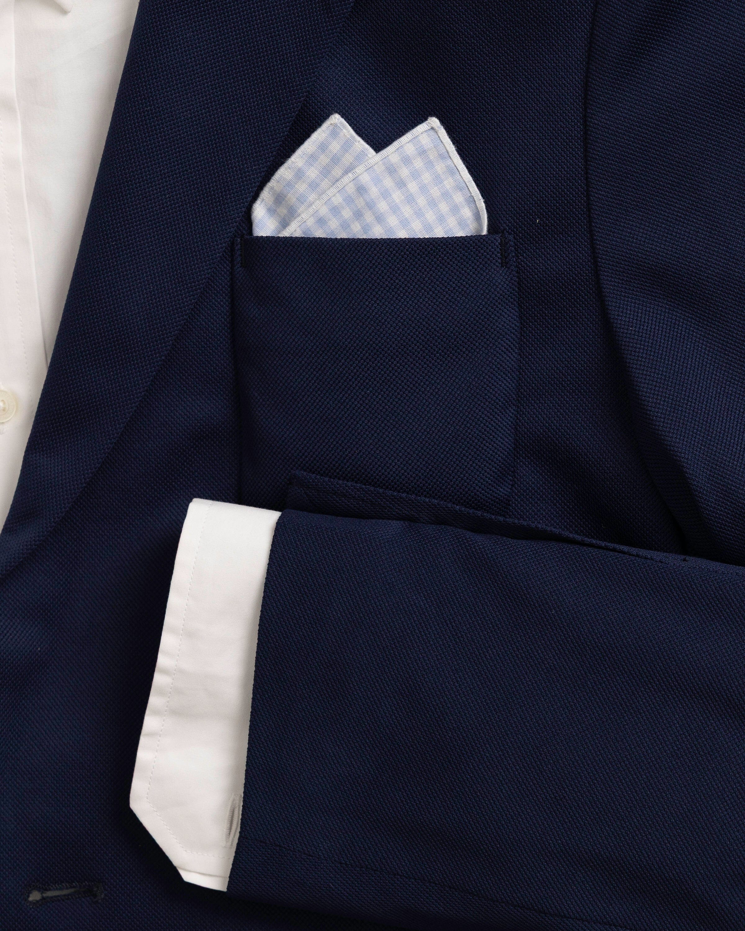 Blue Gingham Pocket Square - Image 7