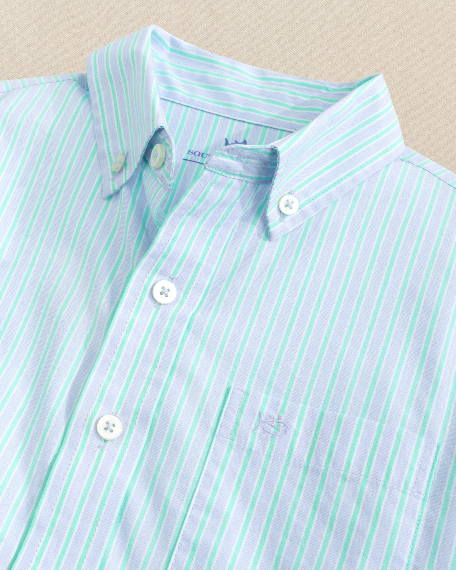 Boys Amelia Island Stripe Charleston Sport Shirt - Image 2