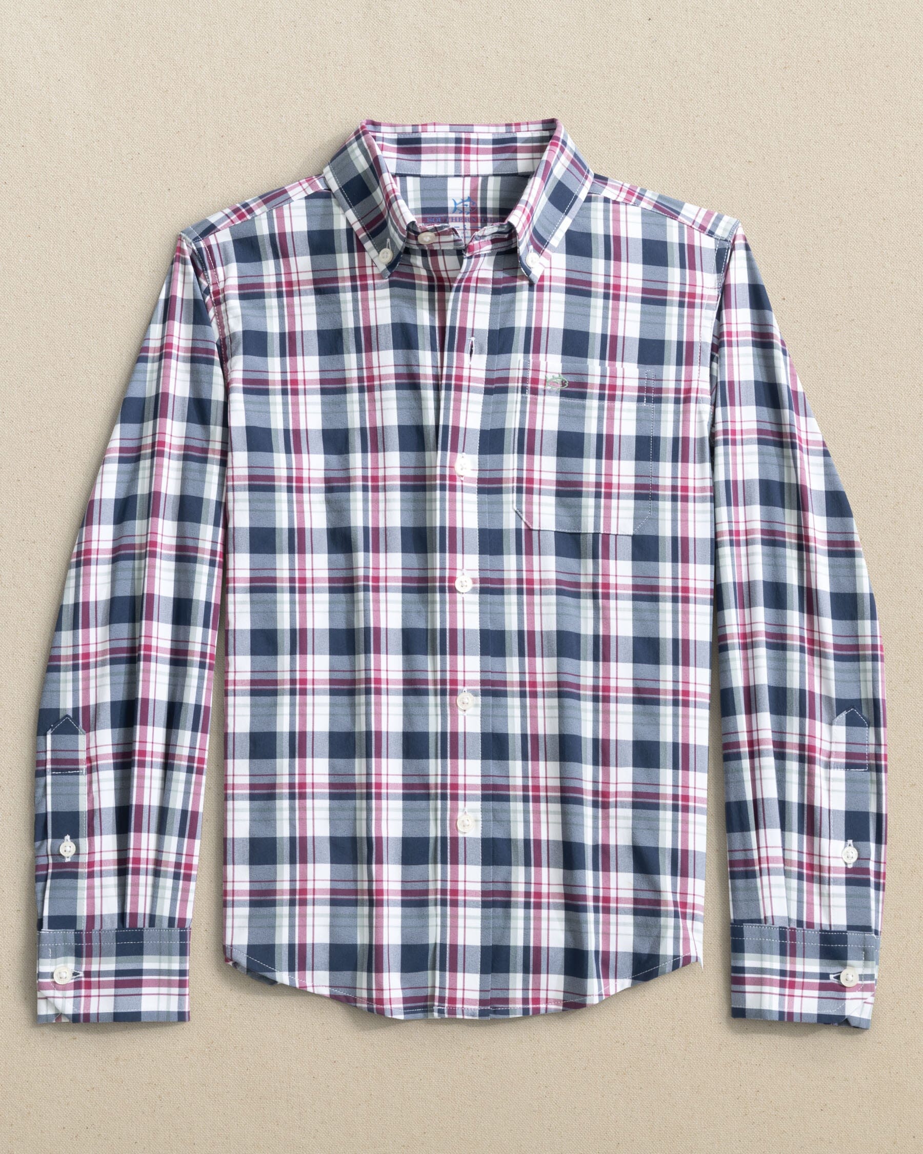 Boys Breakwater Plaid Intercoastal Long Sleeve Sport Shirt - Image 5