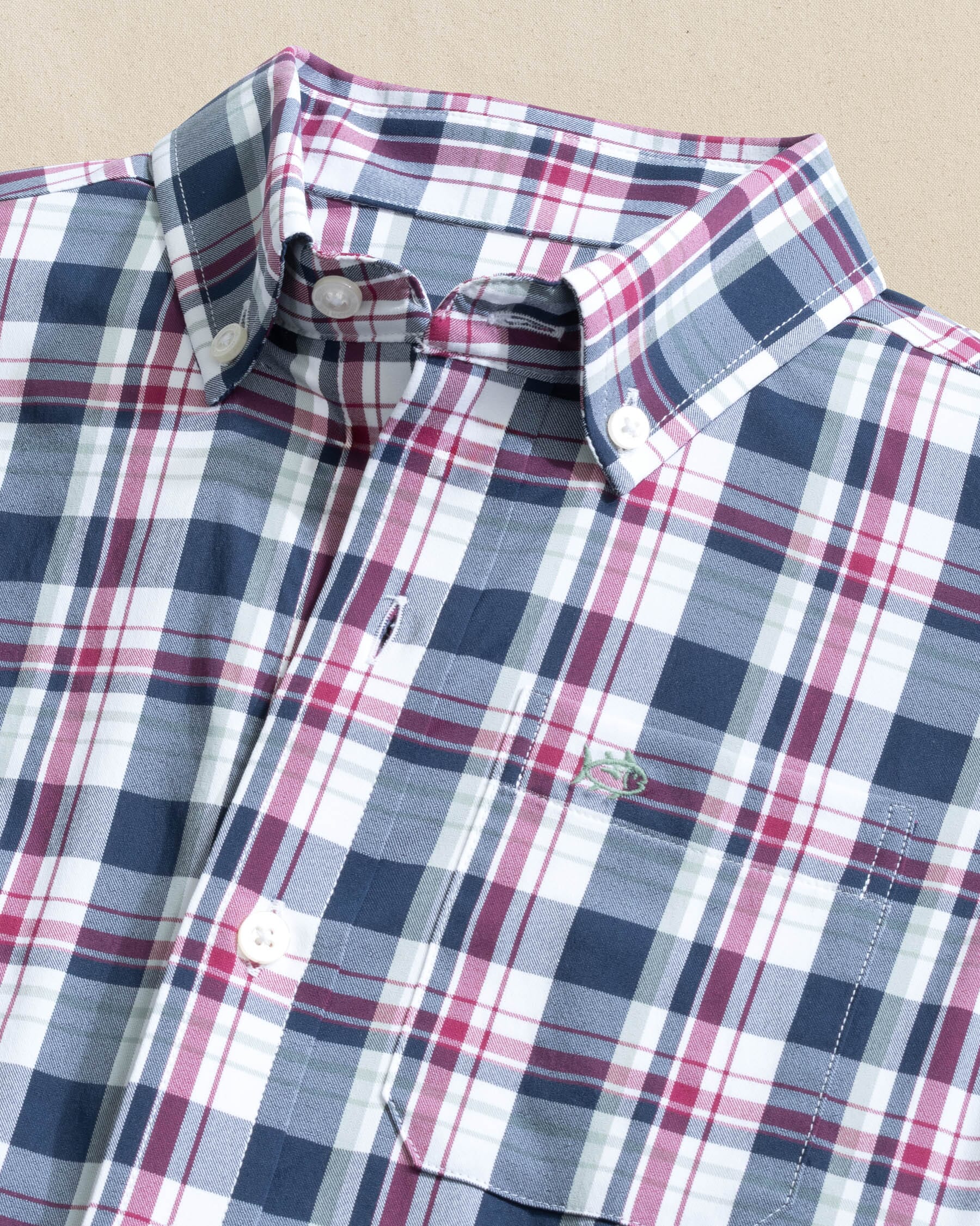 Boys Breakwater Plaid Intercoastal Long Sleeve Sport Shirt - Image 7