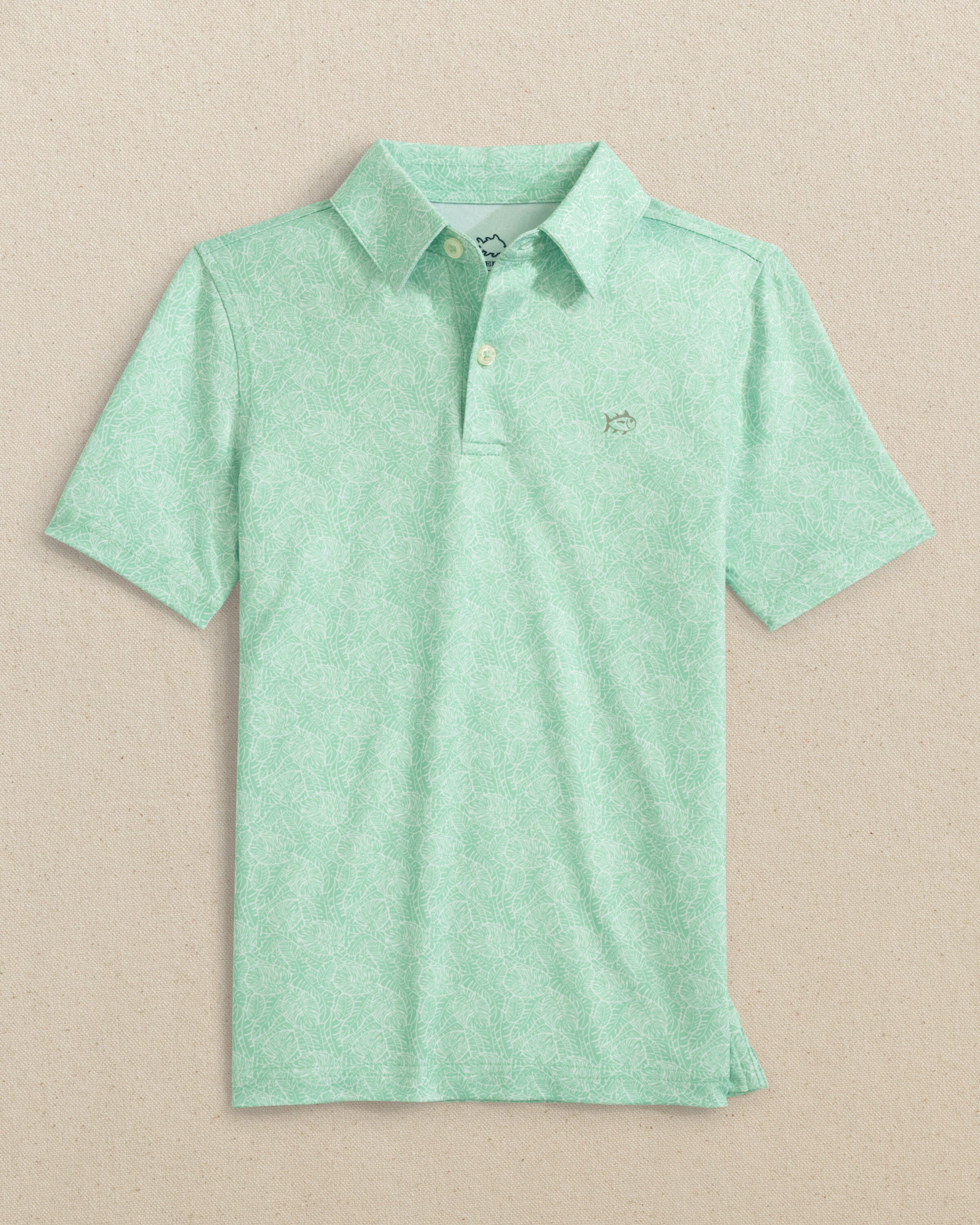 Boys Driver Beach Palms Printed Performance Polo - Garden Grove