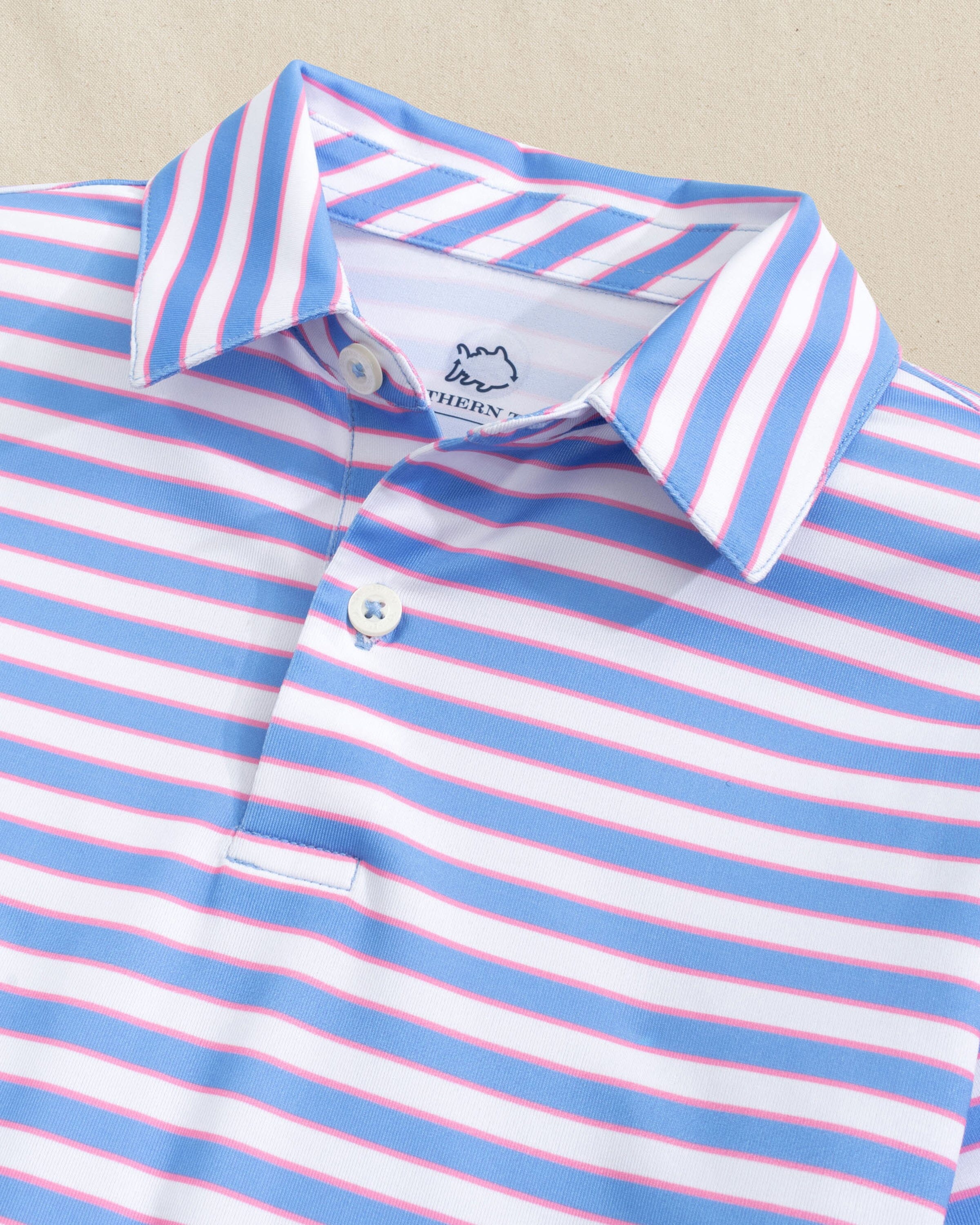 Boys Driver Waterway Stripe Performance Polo - Image 3