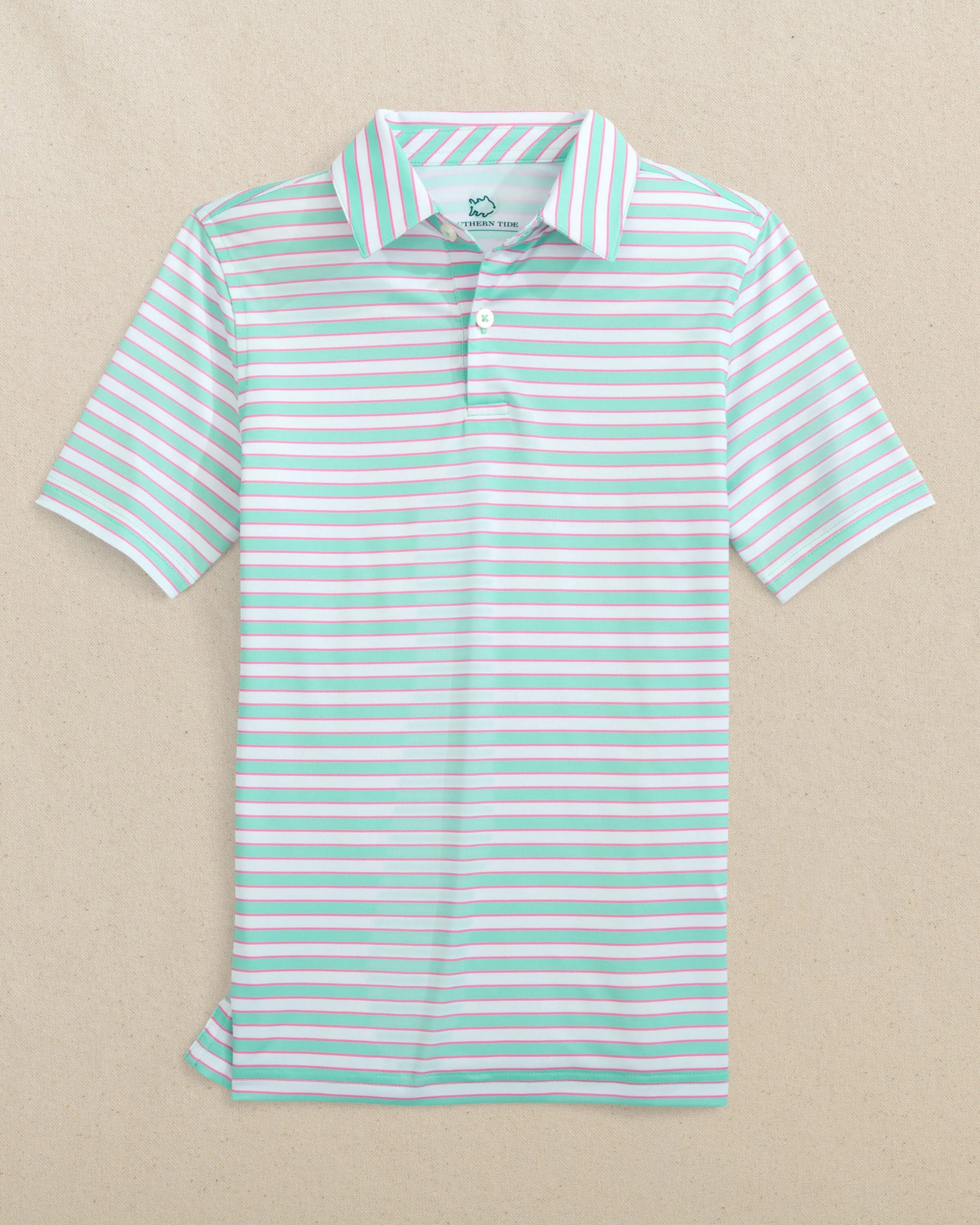 Boys Driver Waterway Stripe Performance Polo - Image 5