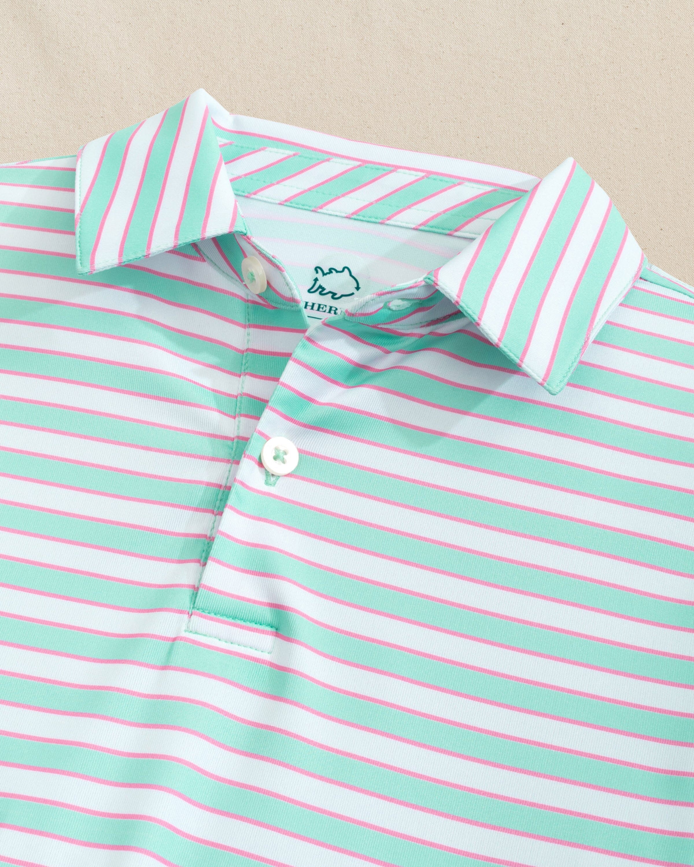Boys Driver Waterway Stripe Performance Polo - Image 6