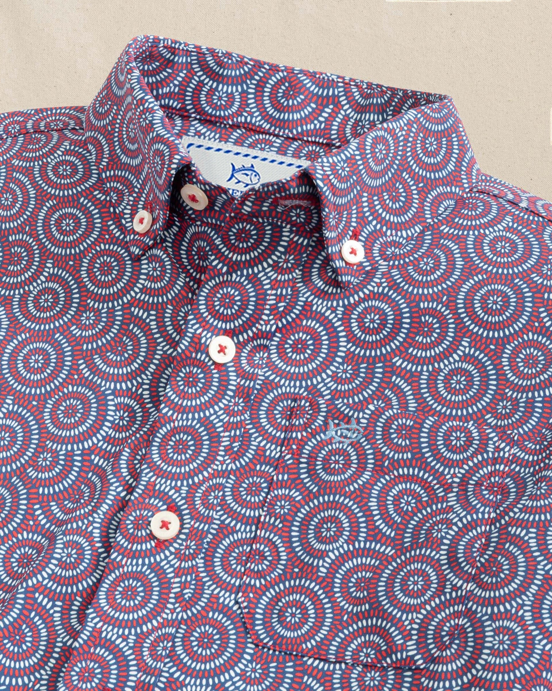 Boys Fireworks Coastal Breeze® Short Sleeve Sport Shirt - Image 3
