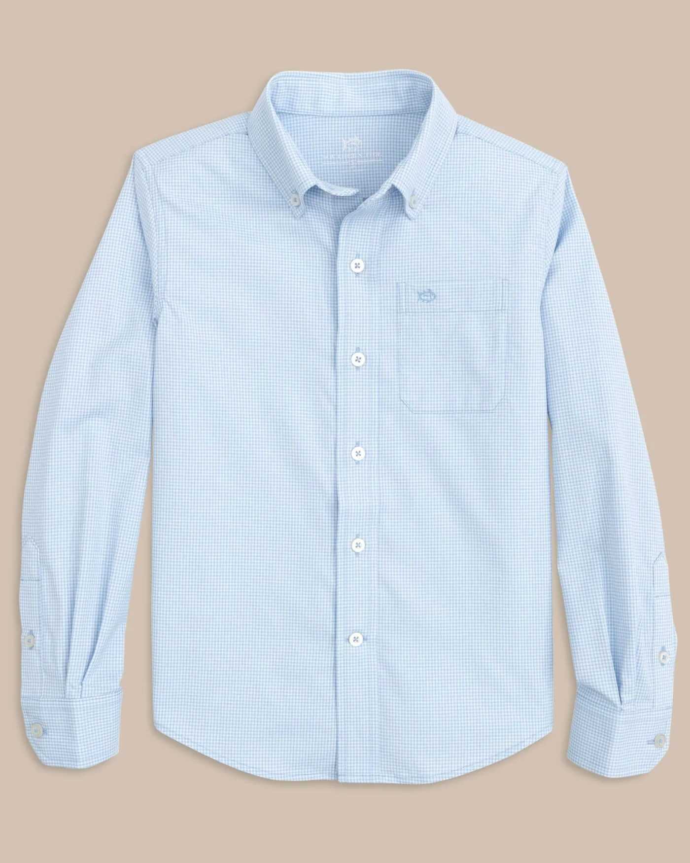 Boys Intercoastal Mini Gingham Button Down Shirt - Image 4