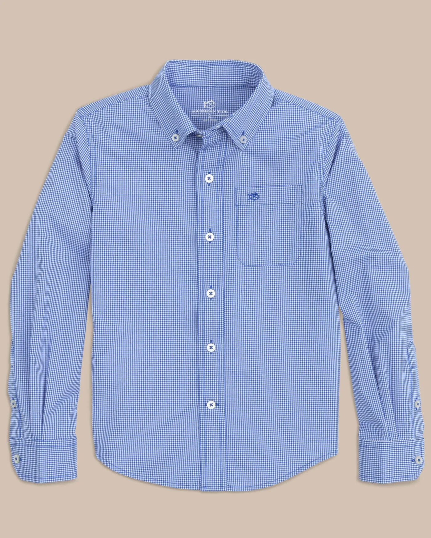 Boys Intercoastal Mini Gingham Button Down Shirt - Image 7