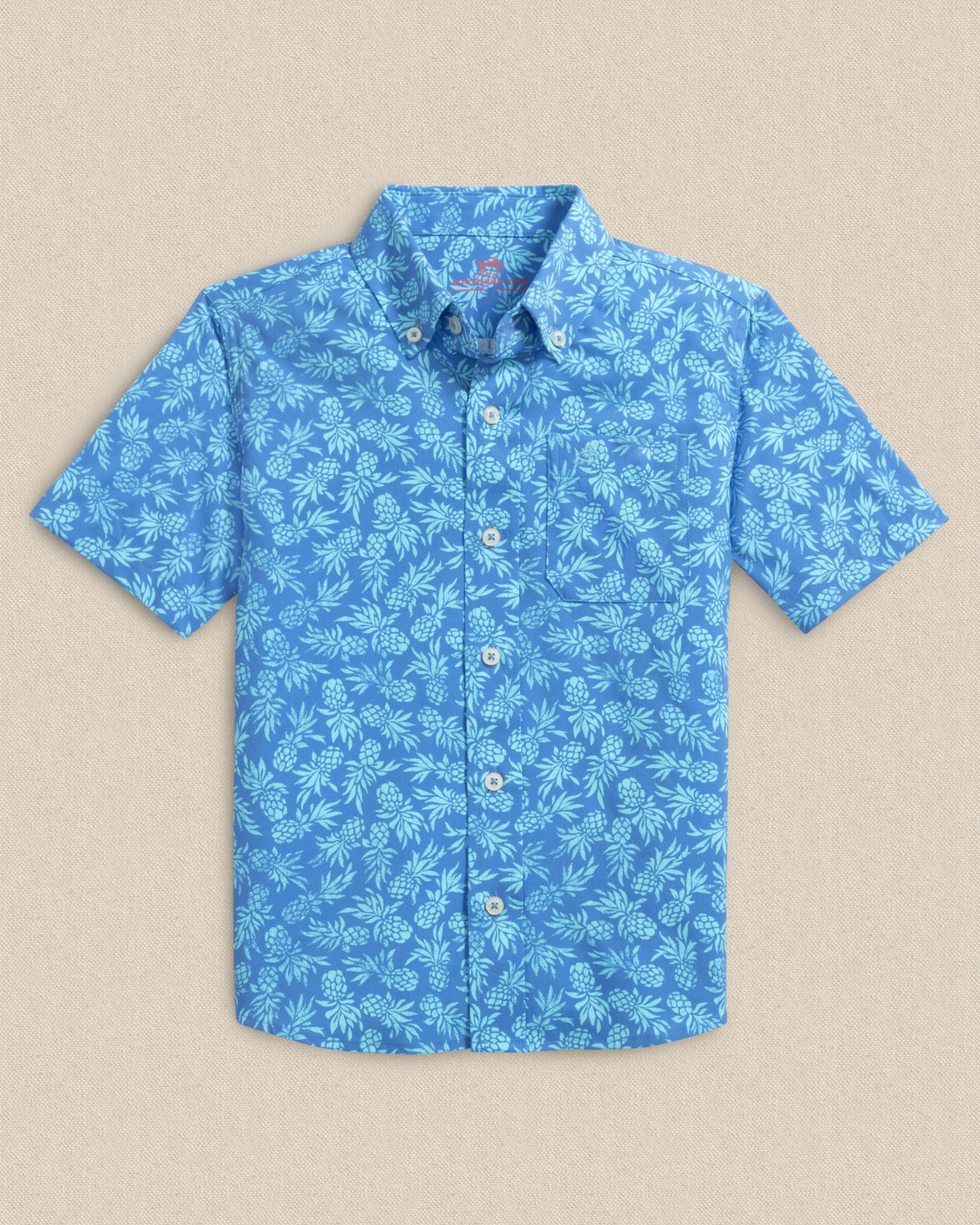 Boys Pineapple Parade Coastal Breeze® Short Sleeve Sport Shirt
