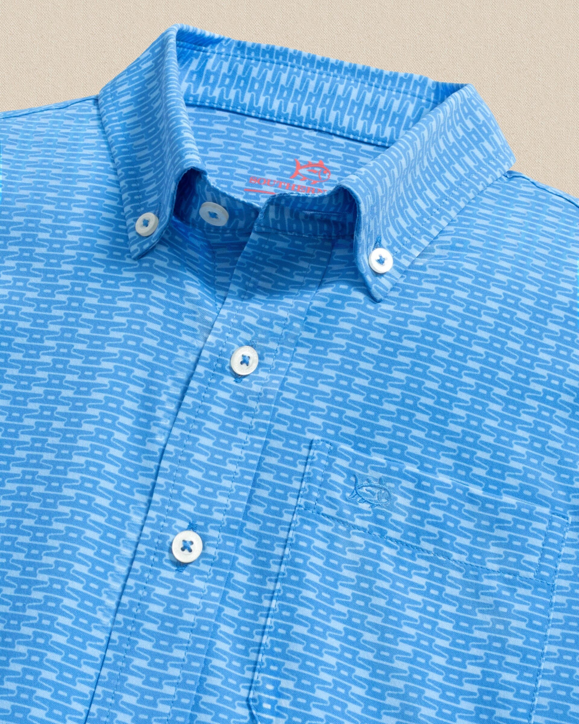Boys Pop Lock & Dock It Coastal Breeze® Short Sleeve Sport Shirt - Image 3