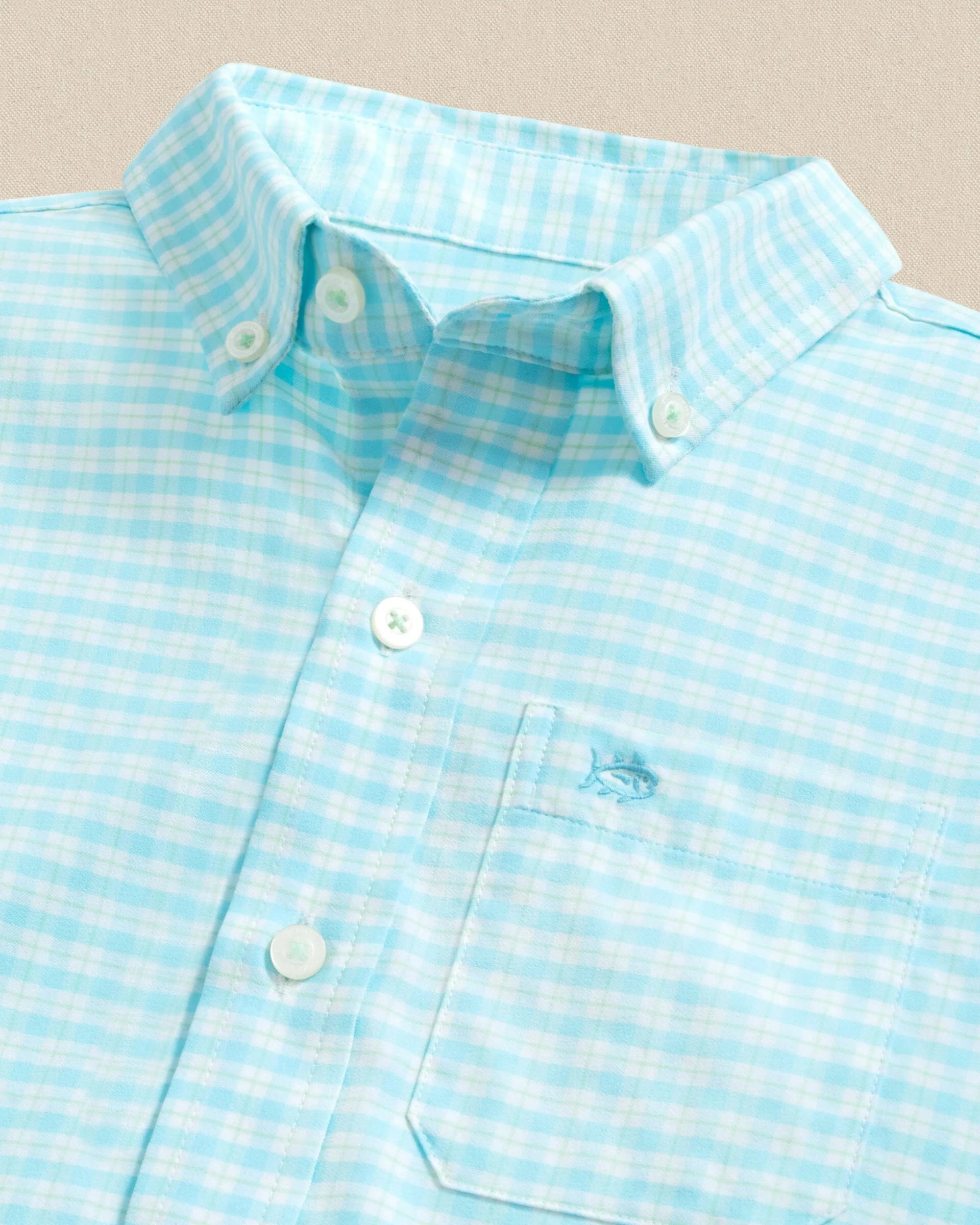 Boys Precheck Plaid Coastal Breeze® Sport Shirt - Image 3