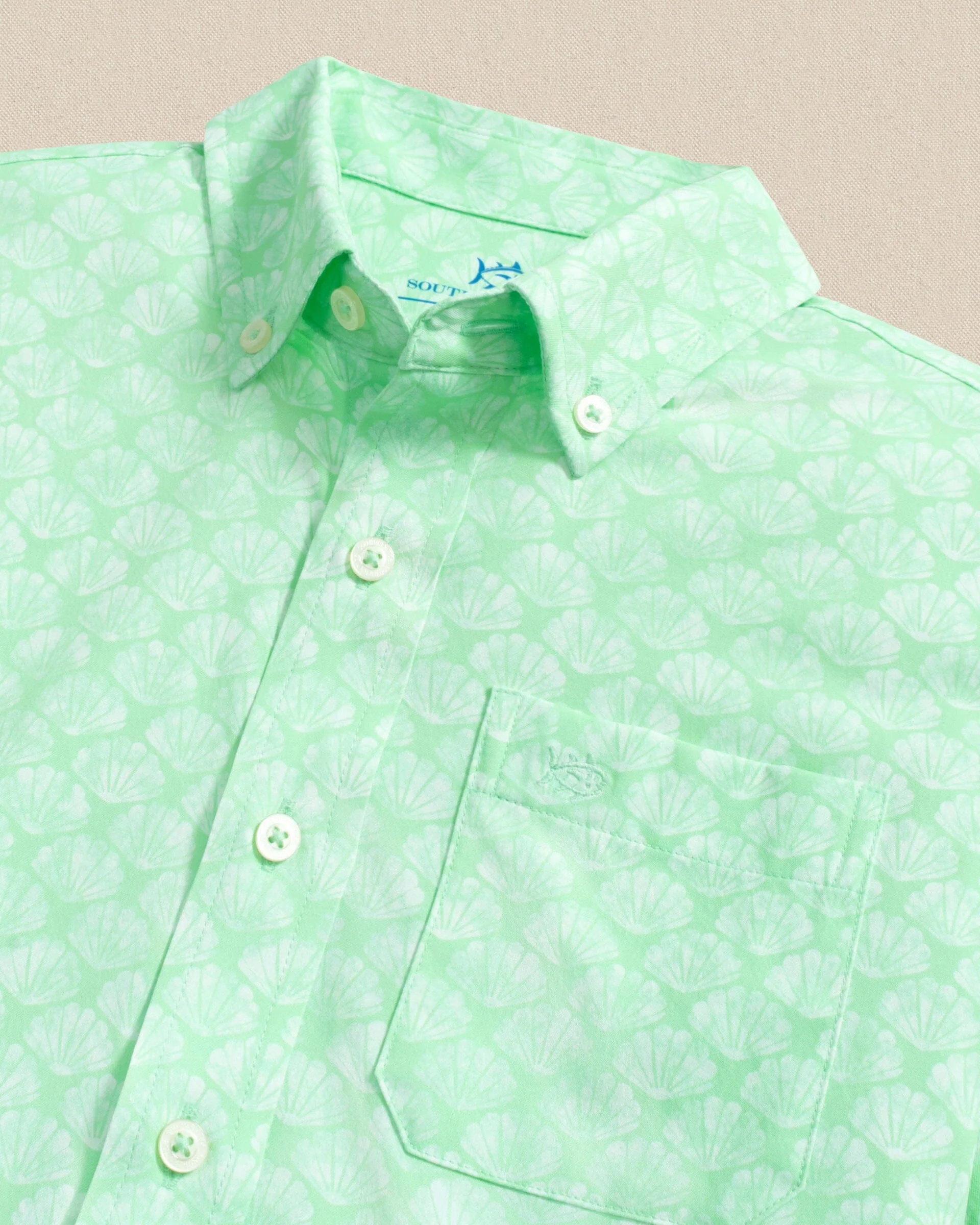 Boys Seashell Cove Coastal Breeze® Short Sleeve Sport Shirt - Image 3