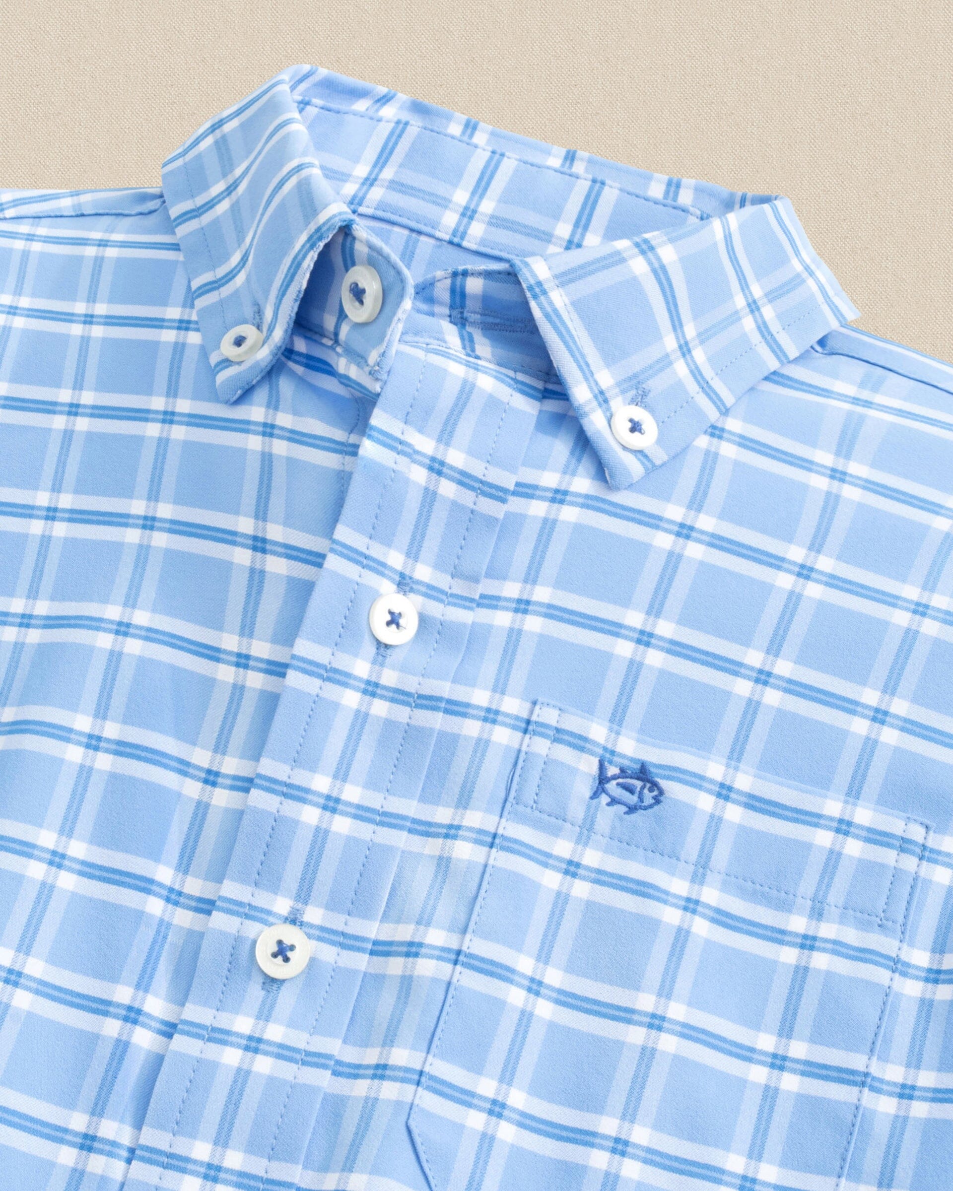 Boys South Beach Plaid Coastal Breeze® Sport Shirt - Image 2