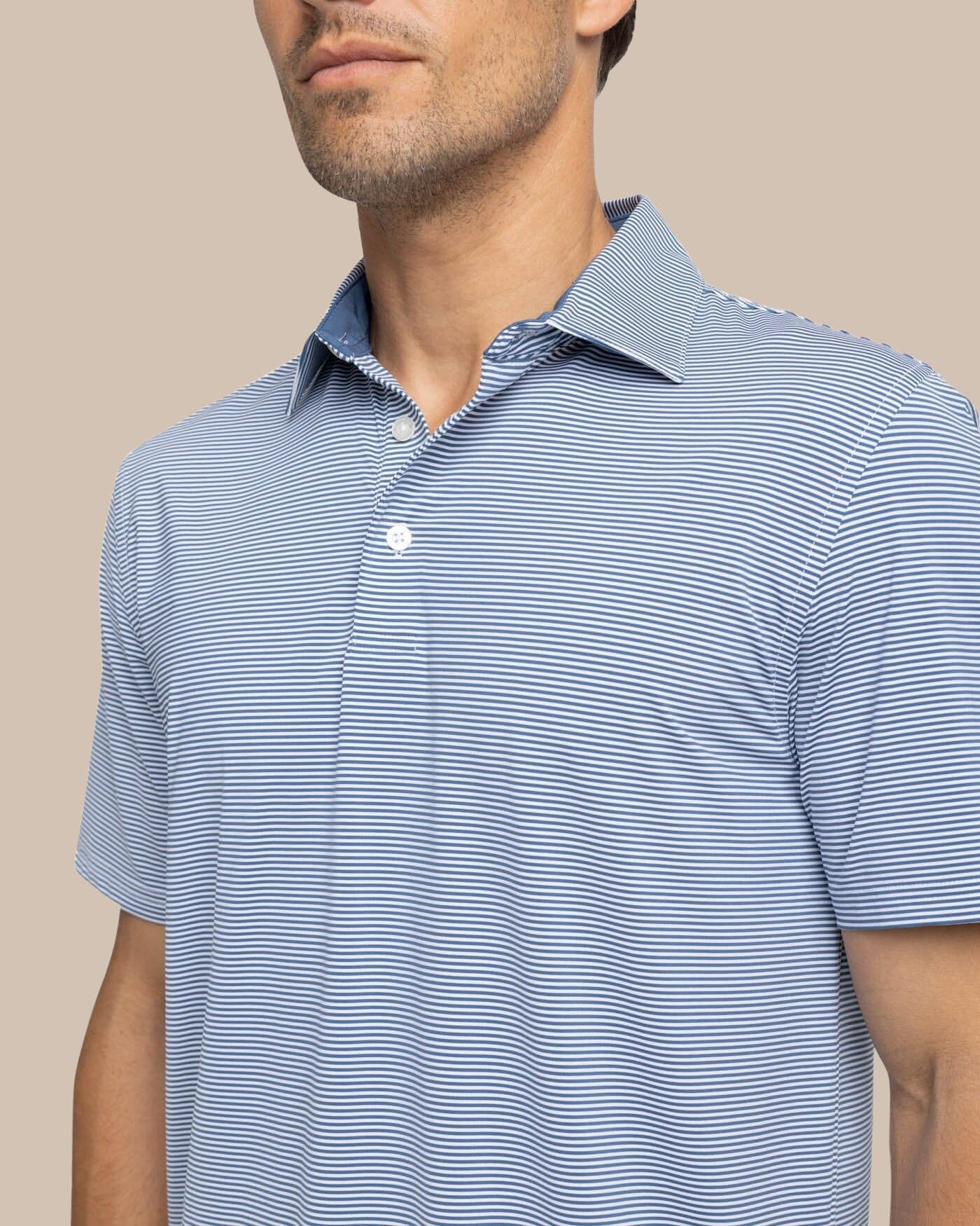 brrr°®-eeze Meadowbrook Stripe Polo - Aged Denim - Image 2
