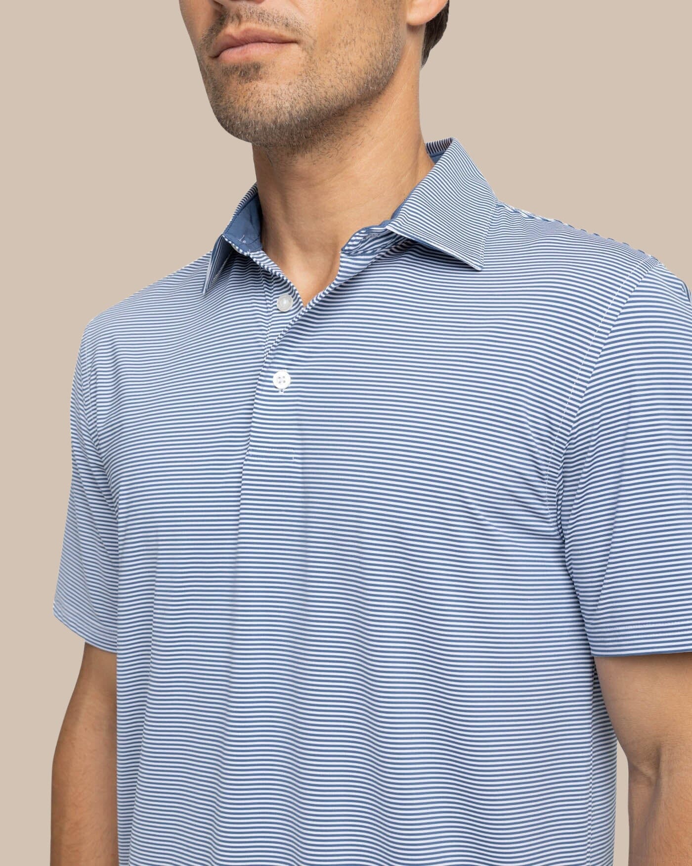 brrr°®-eeze Meadowbrook Stripe Polo - Aged Denim - Image 3