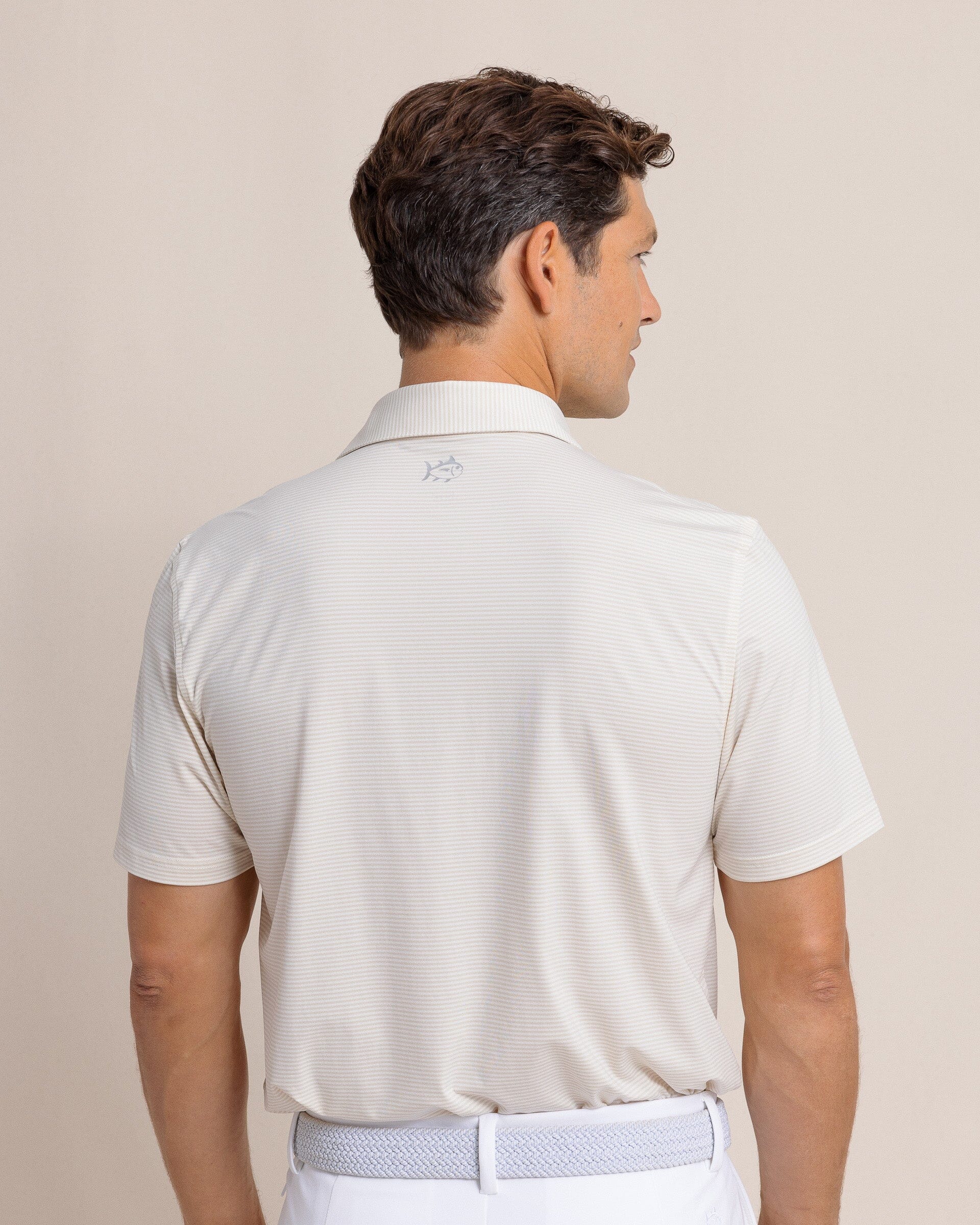 brrr°®-eeze Meadowbrook Stripe Polo - Sand White - Image 5