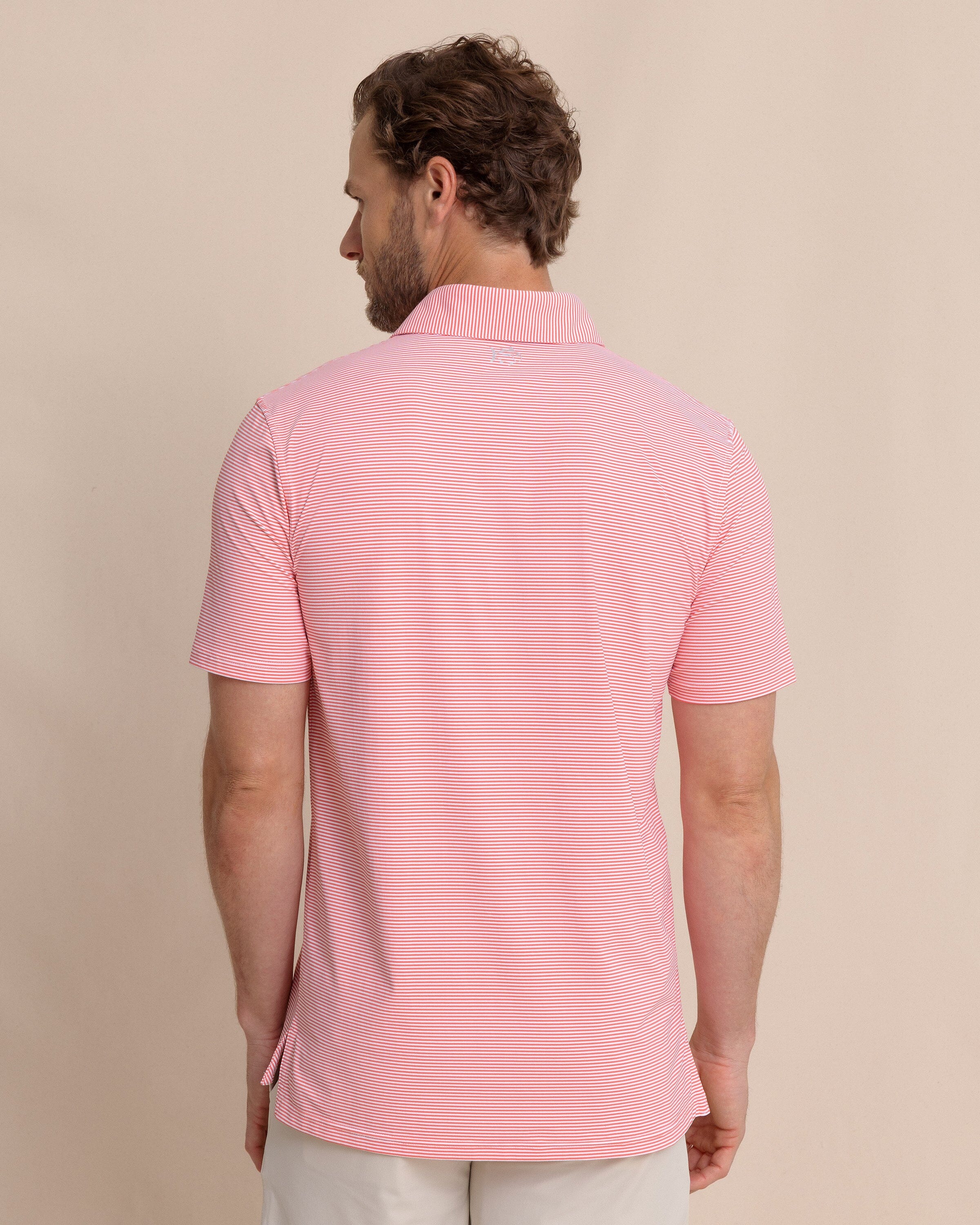 brrr°®-eeze Meadowbrook Stripe Polo - Sunkist Coral - Image 5