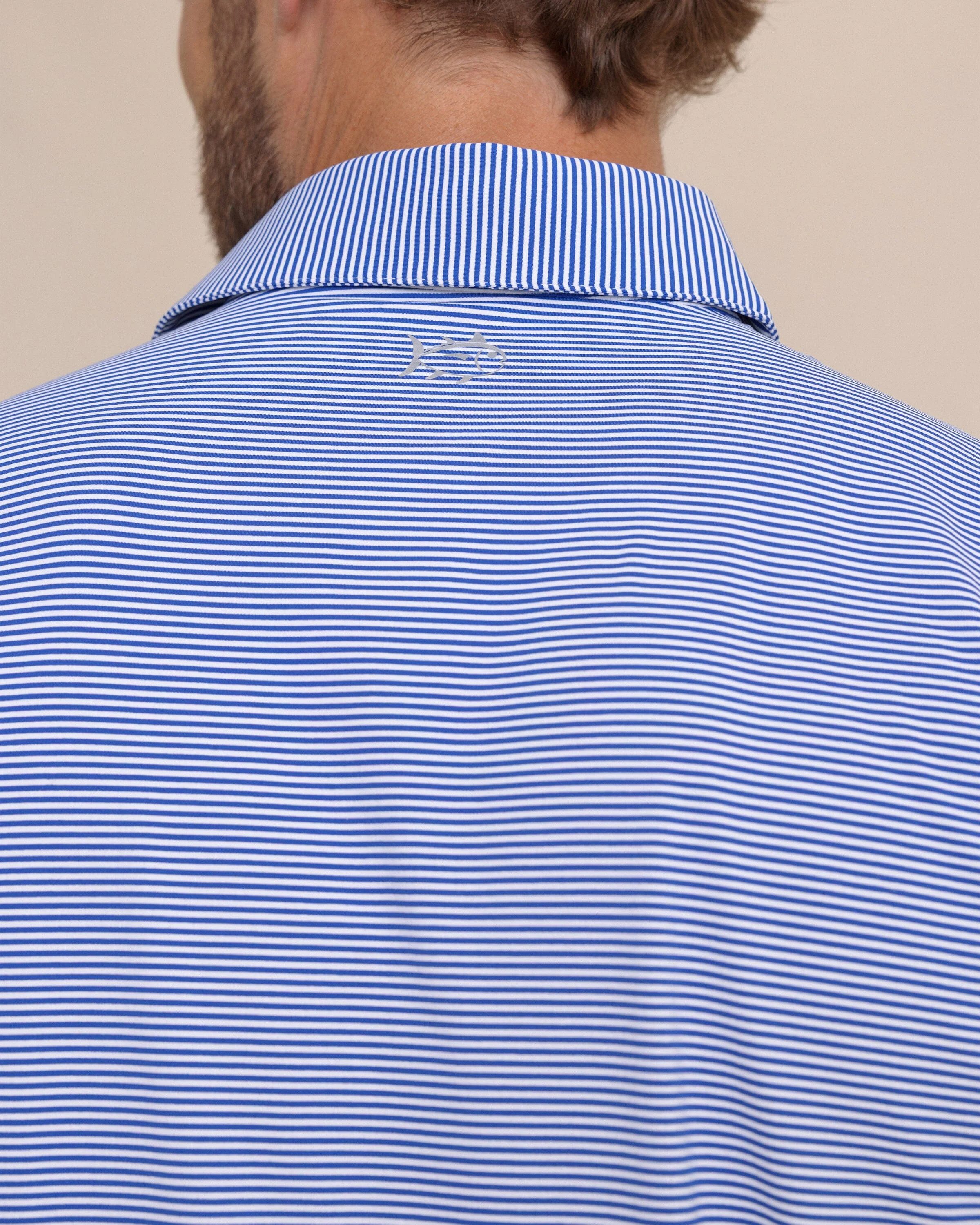 brrr°®-eeze Meadowbrook Stripe Polo - Surf Blue - Image 6