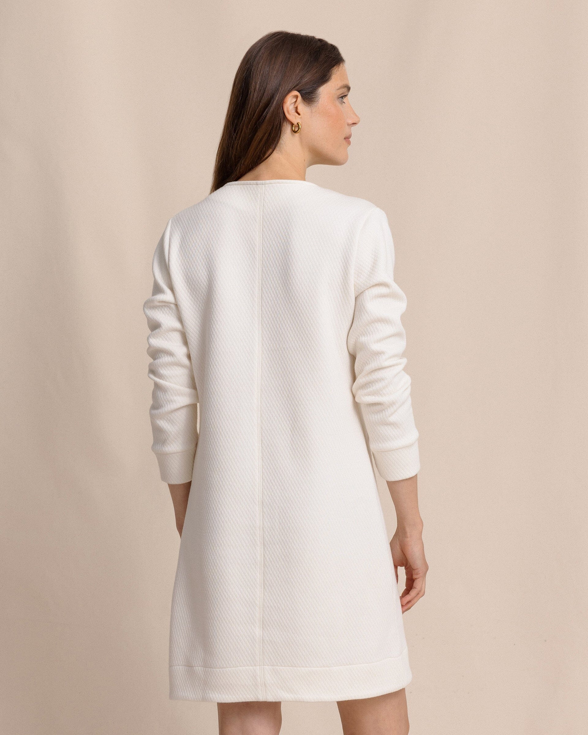 Cady Jacquard Dress - Sand White - Image 2