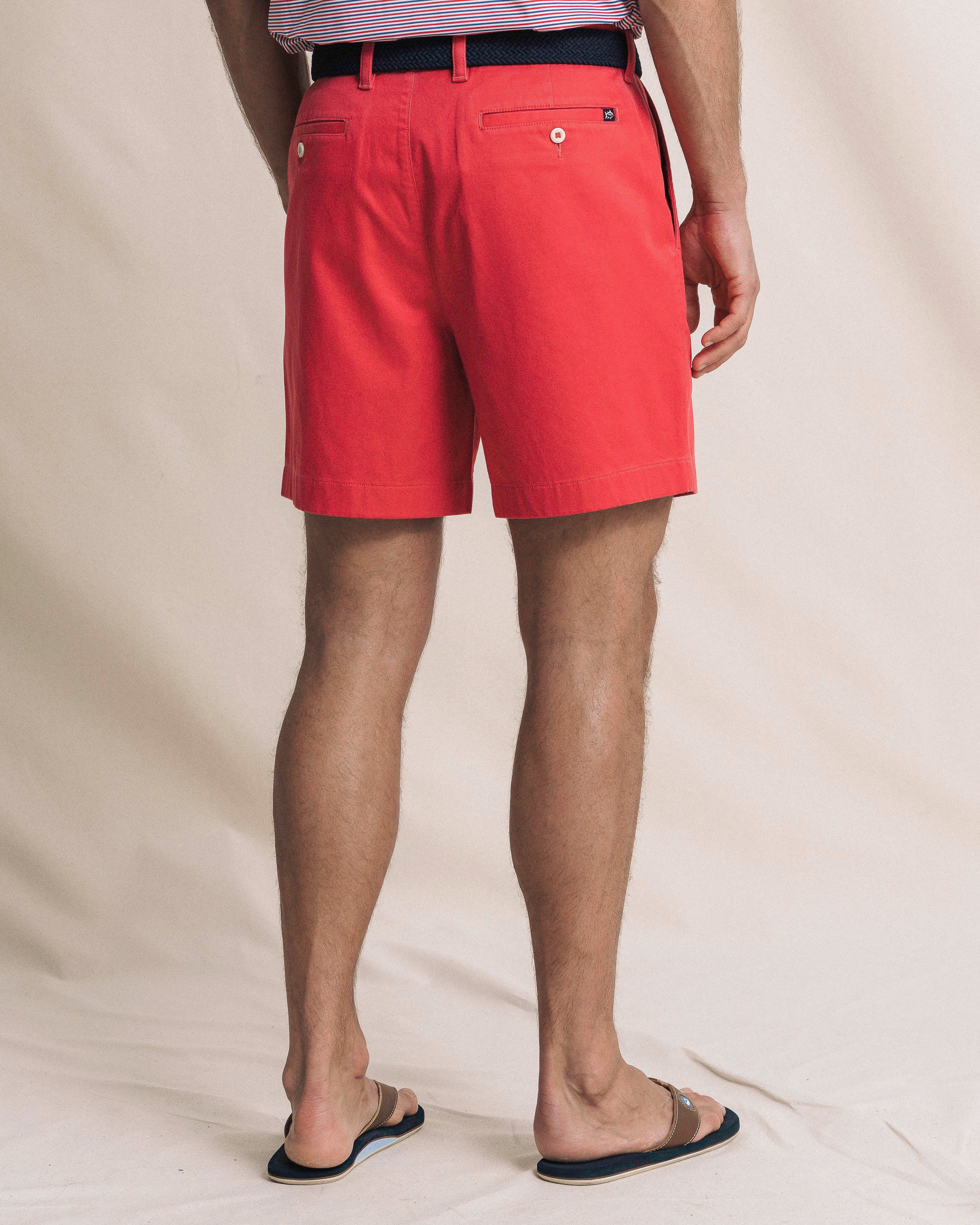 Channel Marker 7" Stretch Chino Short - Claret Red - Image 3