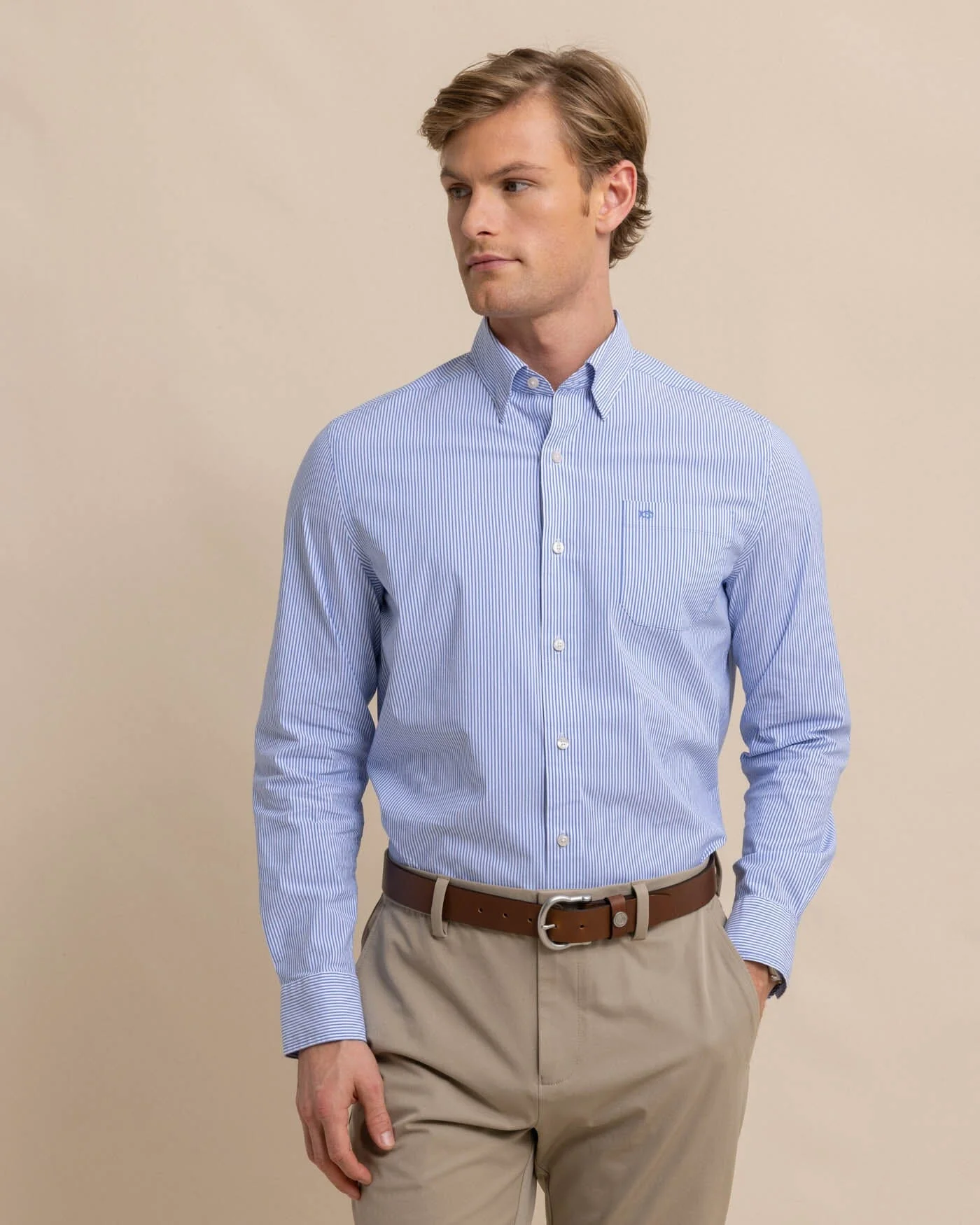 Charleston Granby Stripe Embroidered Sport Shirt - Image 3