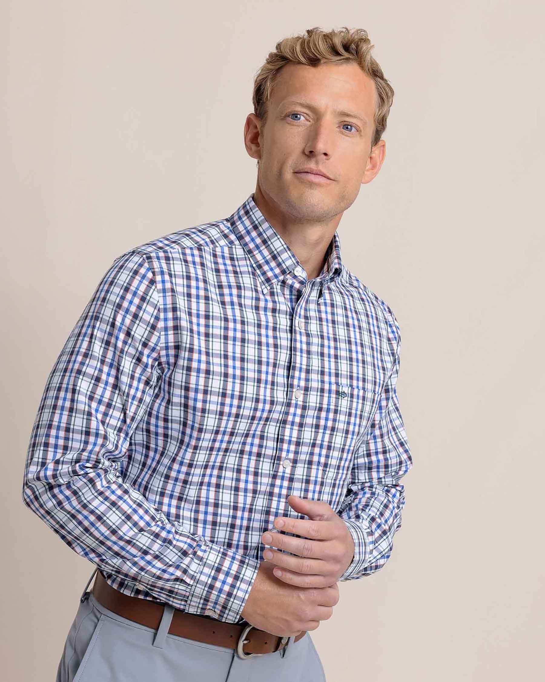Charleston Master Plaid Long Sleeve Sport Shirt - Image 3