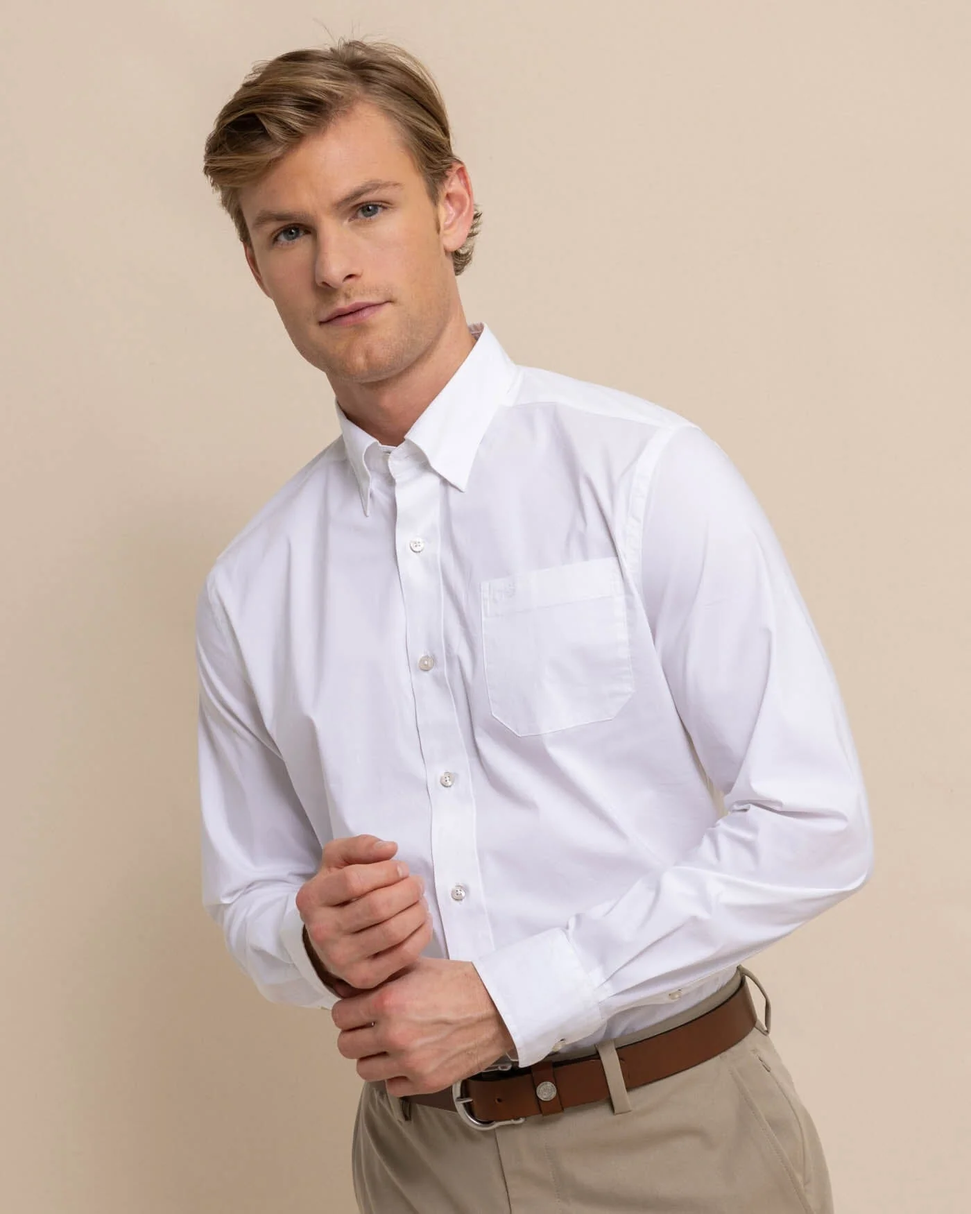 Charleston Overbrook Solid Embroidered Sport Shirt - Image 6