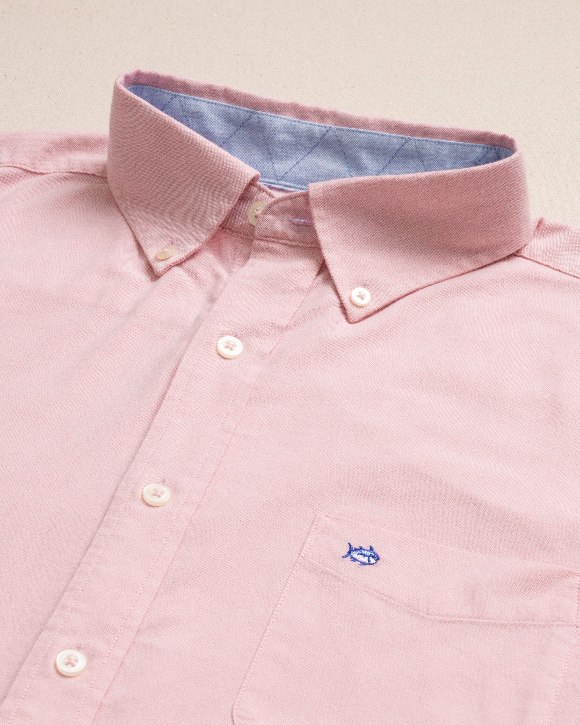 Charleston Oxford Solid Sport Shirt - Sea Pink - Image 3