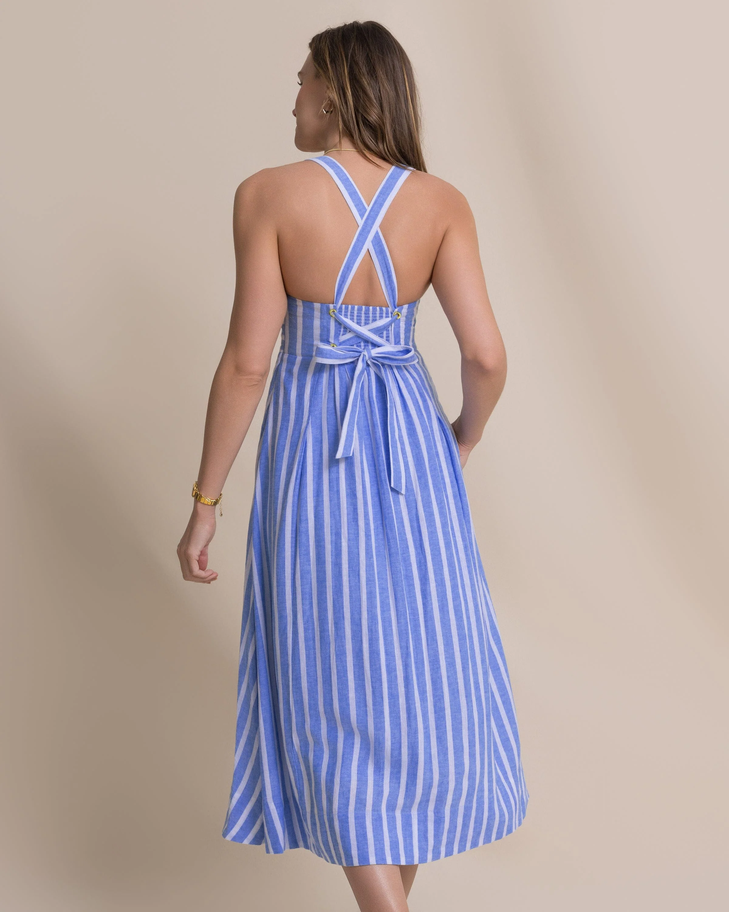 Cinzia Striped Cross Strap Dress - Image 6