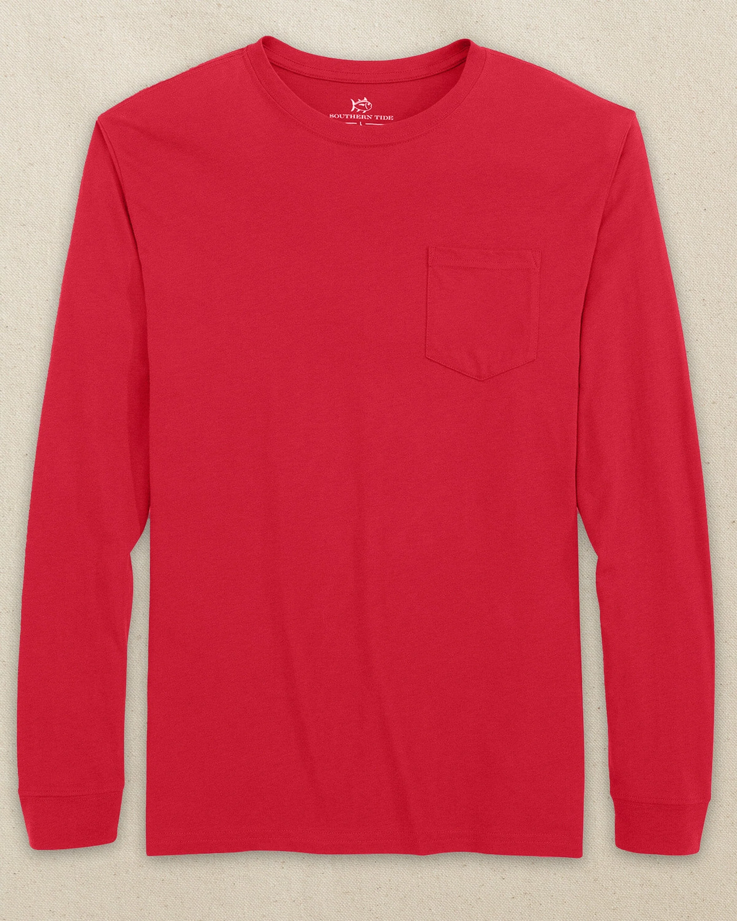 Classic Long Sleeve Pocket T-Shirt - Varsity Red - Image 2