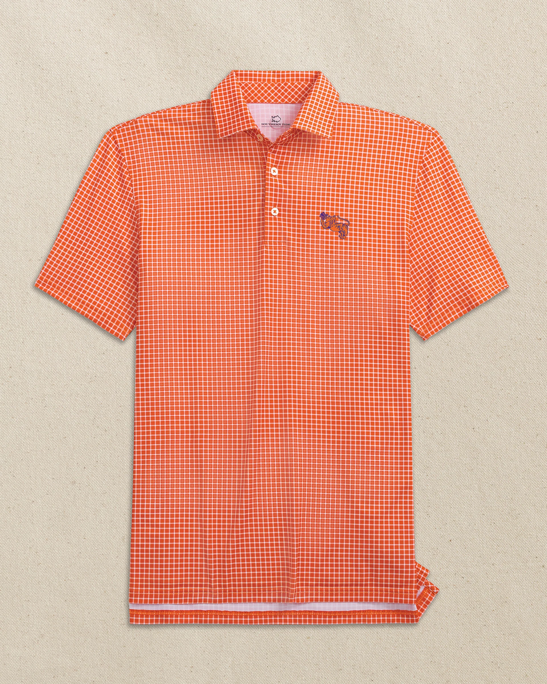 Clemson Gentleman Tiger Driver Dunes Edge Plaid Polo - Image 2
