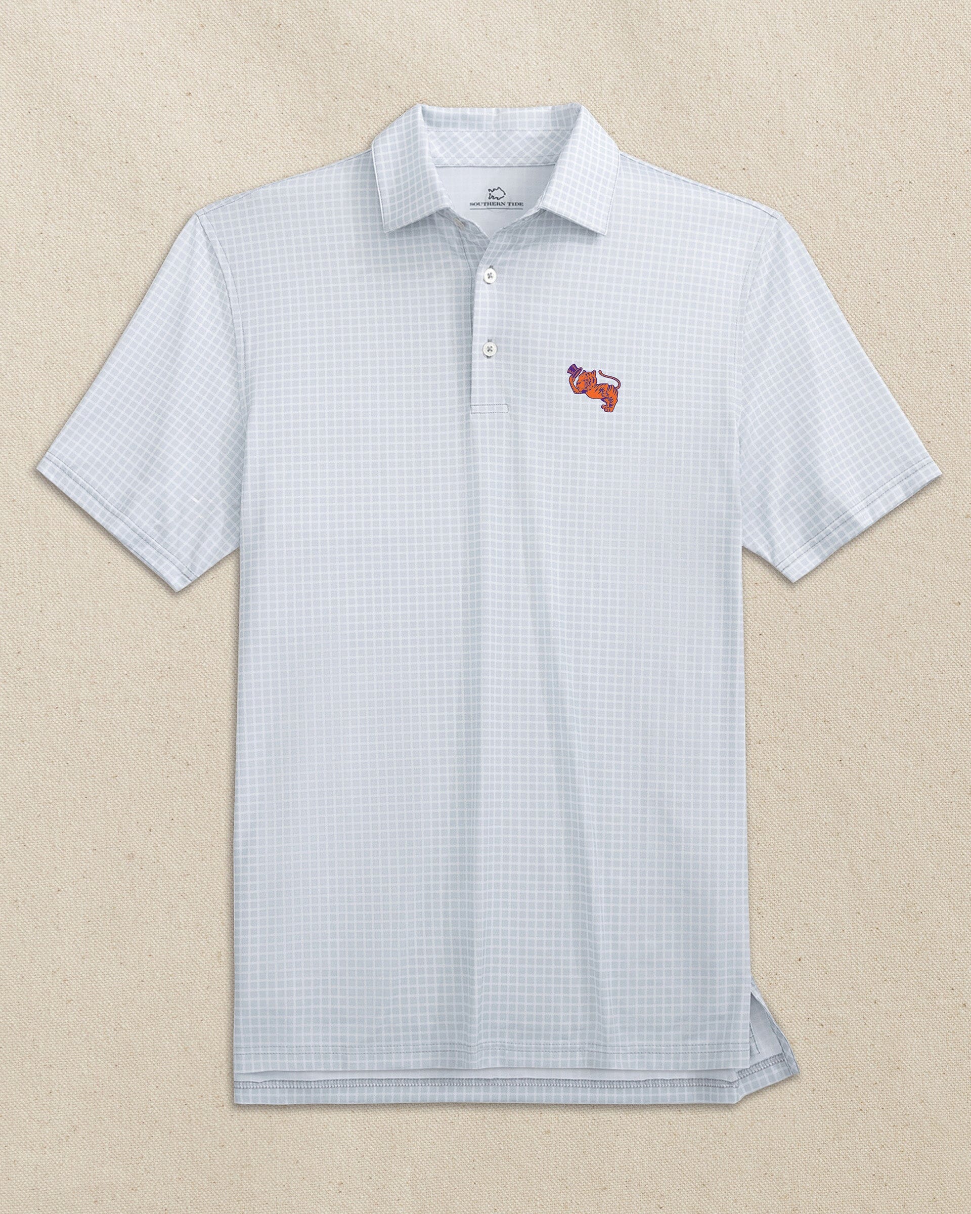 Clemson Gentleman Tiger Driver Dunes Edge Plaid Polo - Image 5