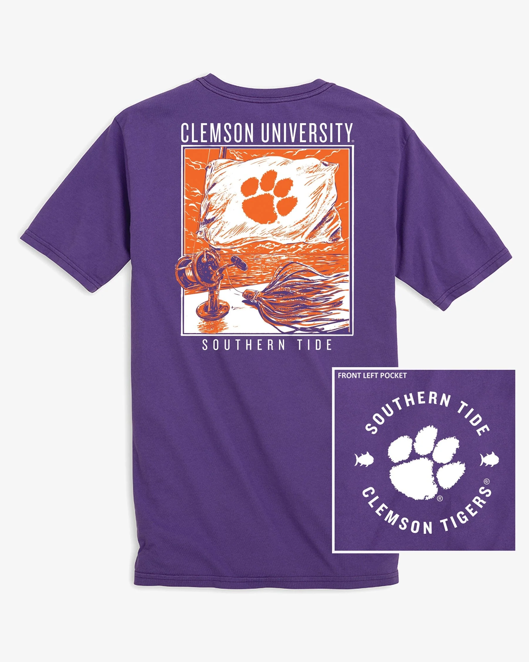 Clemson Tigers Fishing Flag T-Shirt