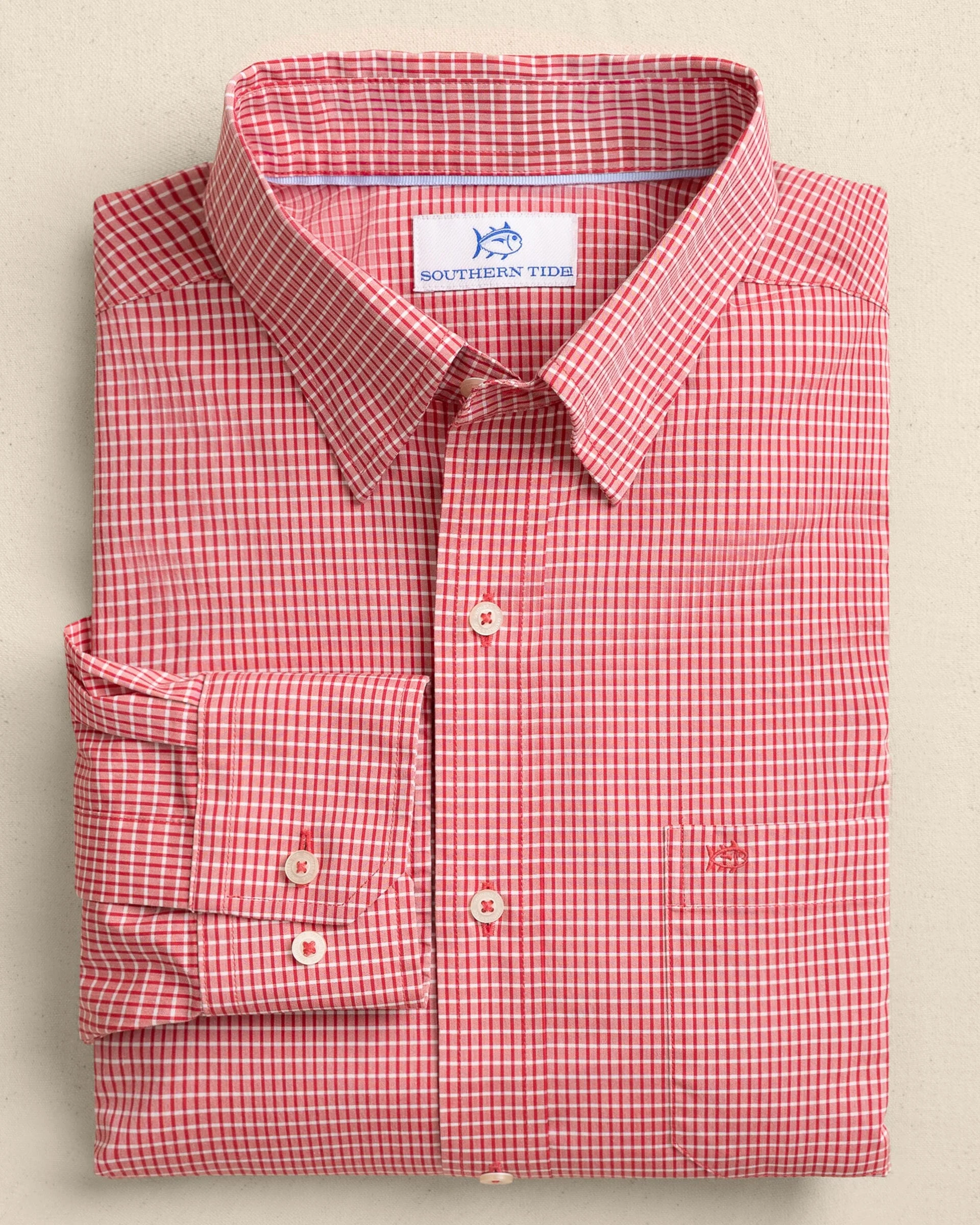 Crofton Plaid Charleston Sport Shirt - Grenadine Red