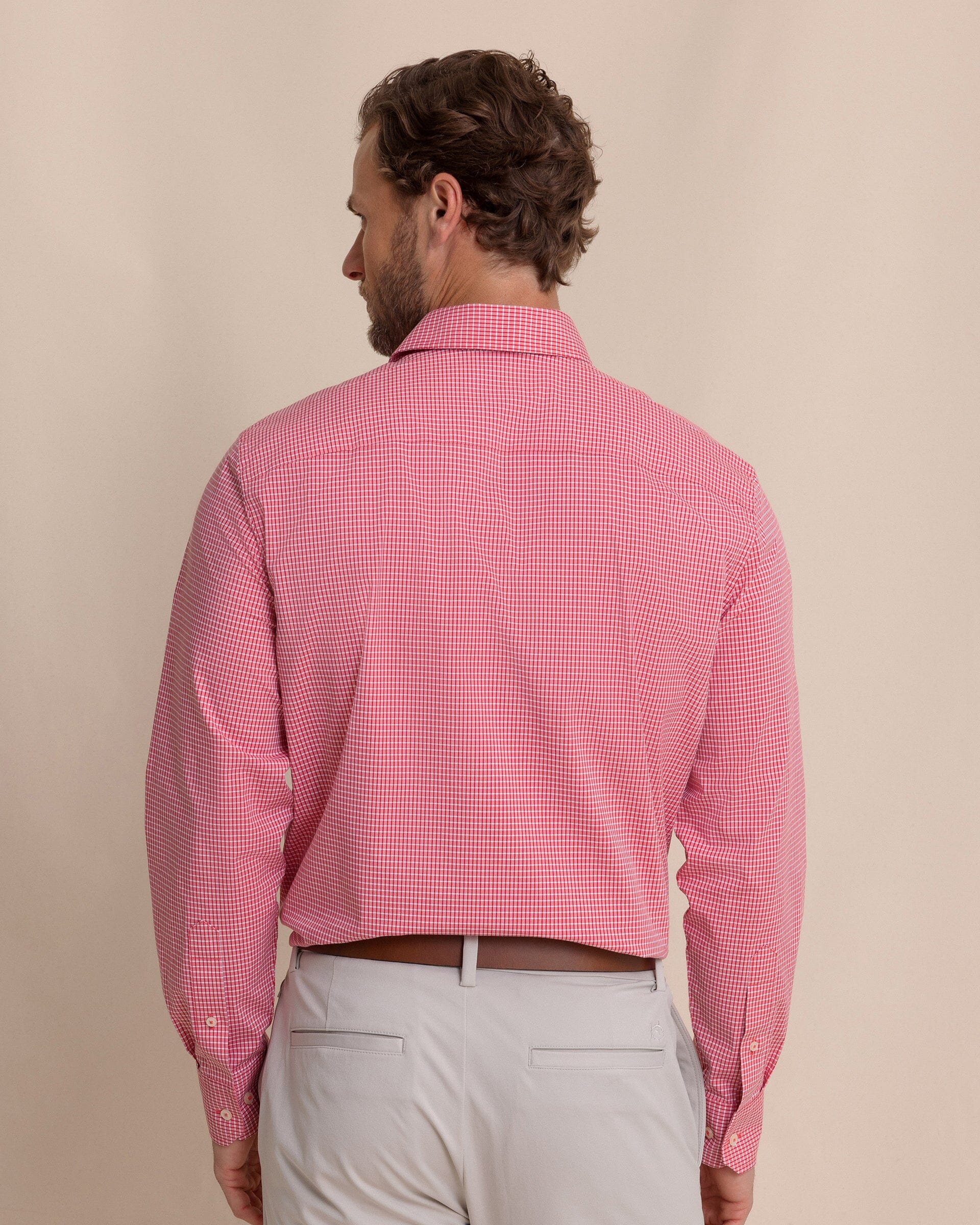 Crofton Plaid Charleston Sport Shirt - Grenadine Red - Image 7