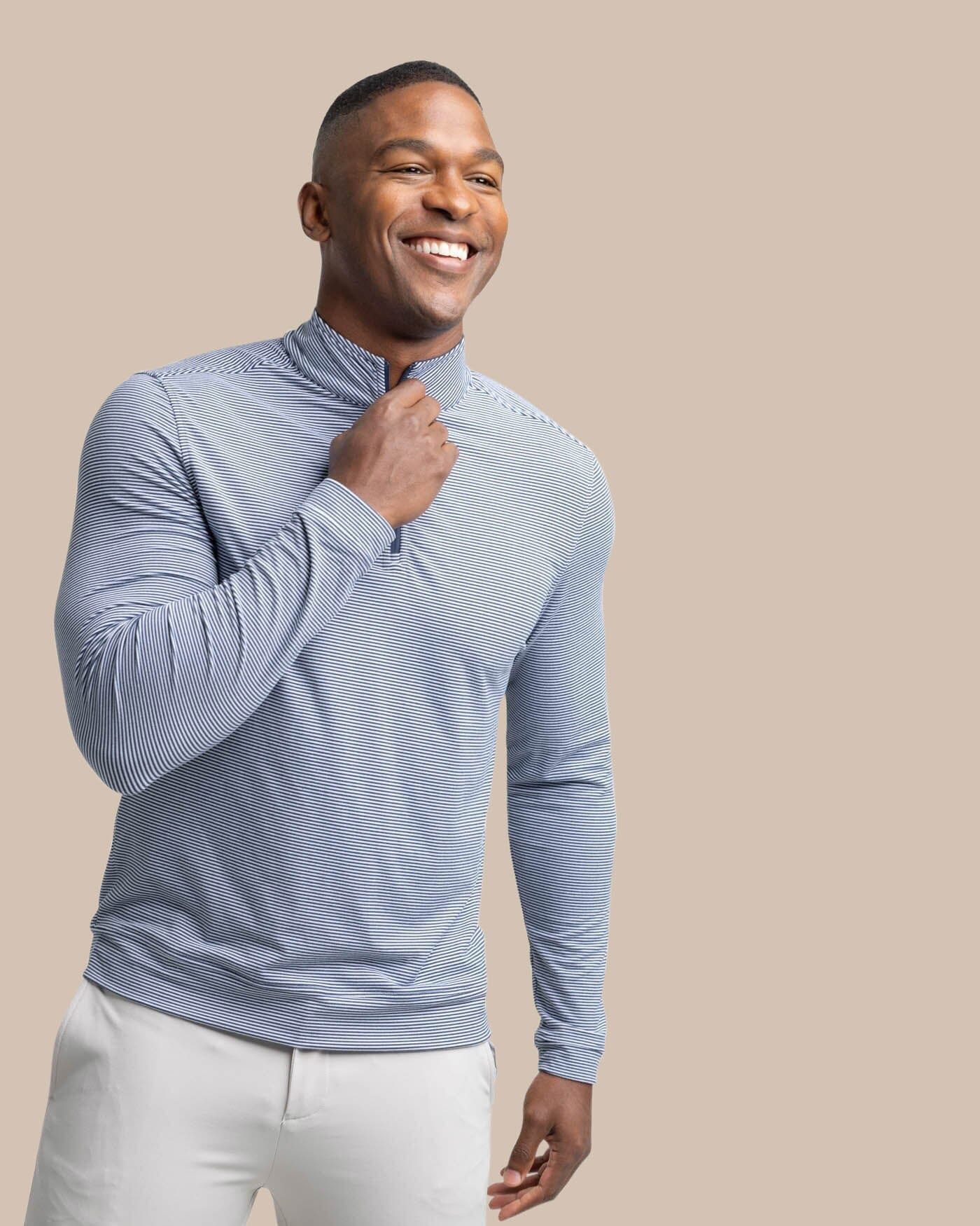 Cruiser Micro-Stripe Heather Quarter Zip - Image 9