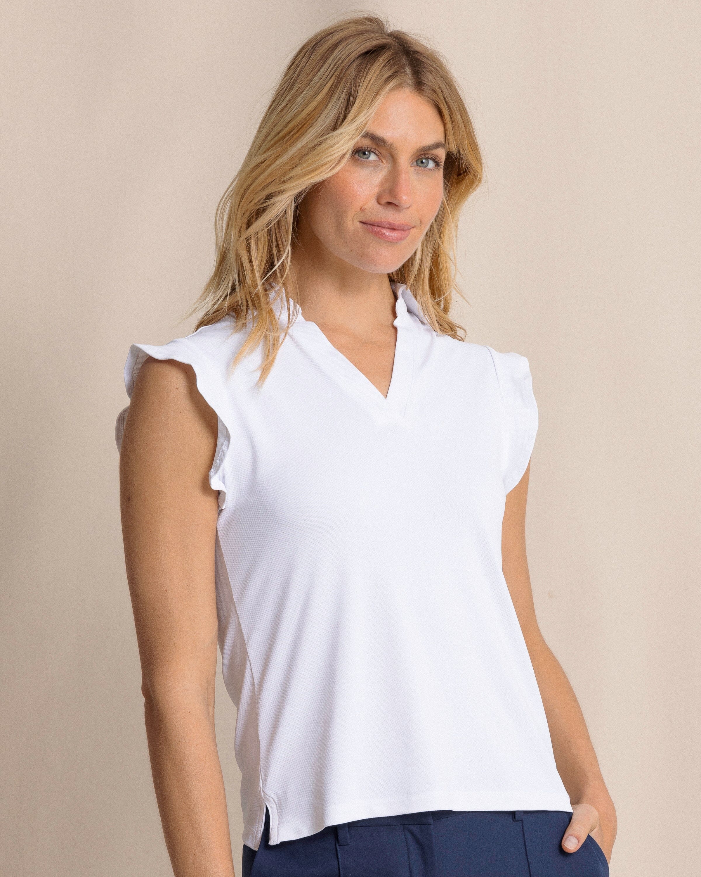 Dayna Active Ruffle Polo Tank - Image 4