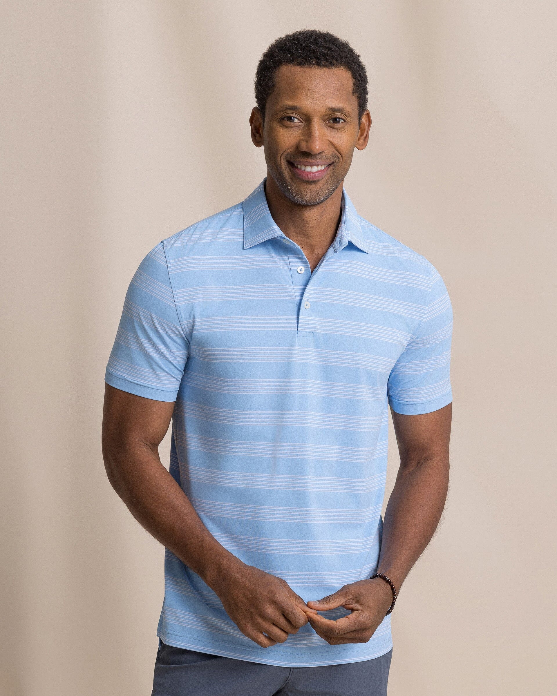 Dune Crest Stripe Coastal Breeze® Performance Polo - Image 7