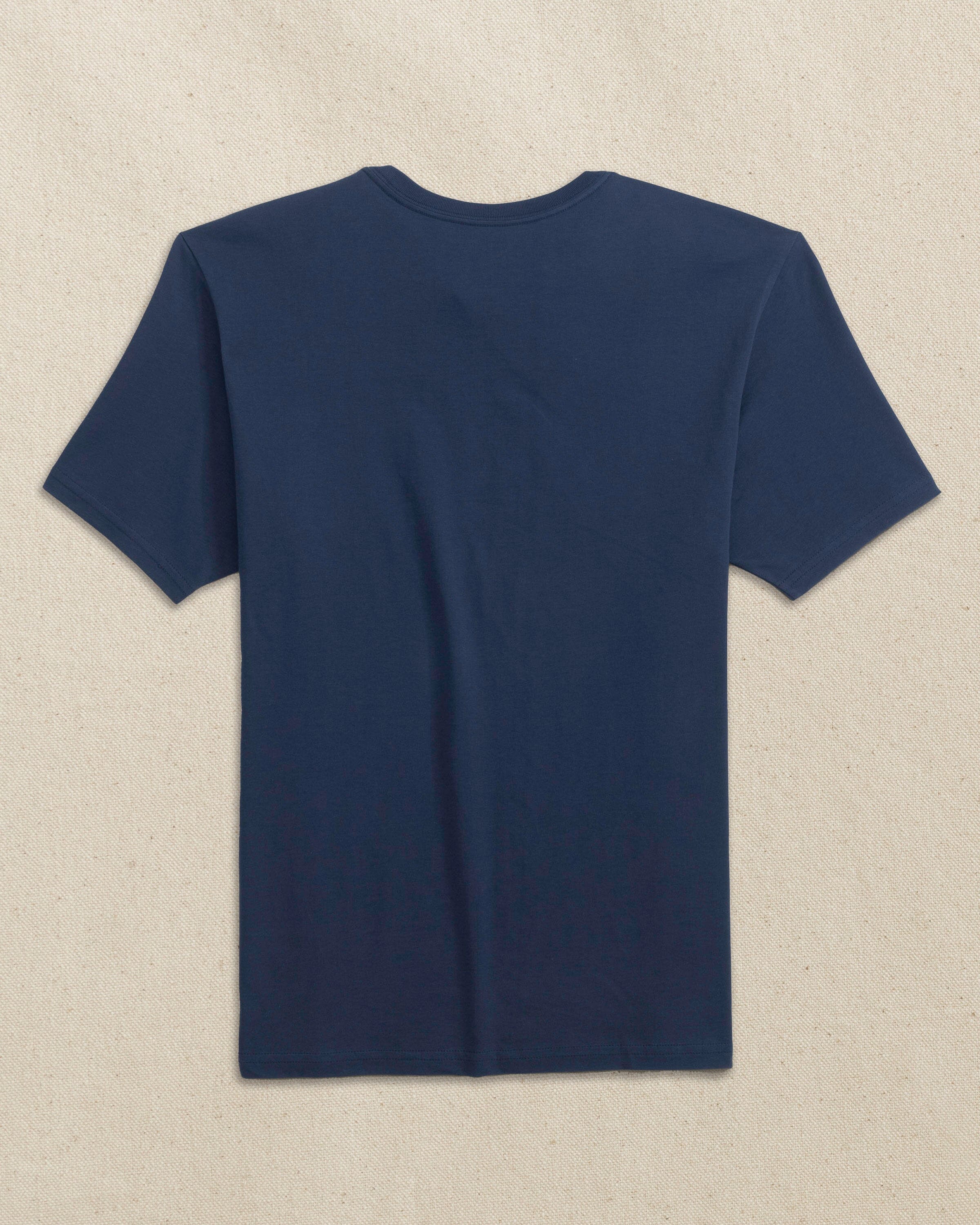 Embroidered Skipjack Short Sleeve T-Shirt - Navy and Red - Image 2