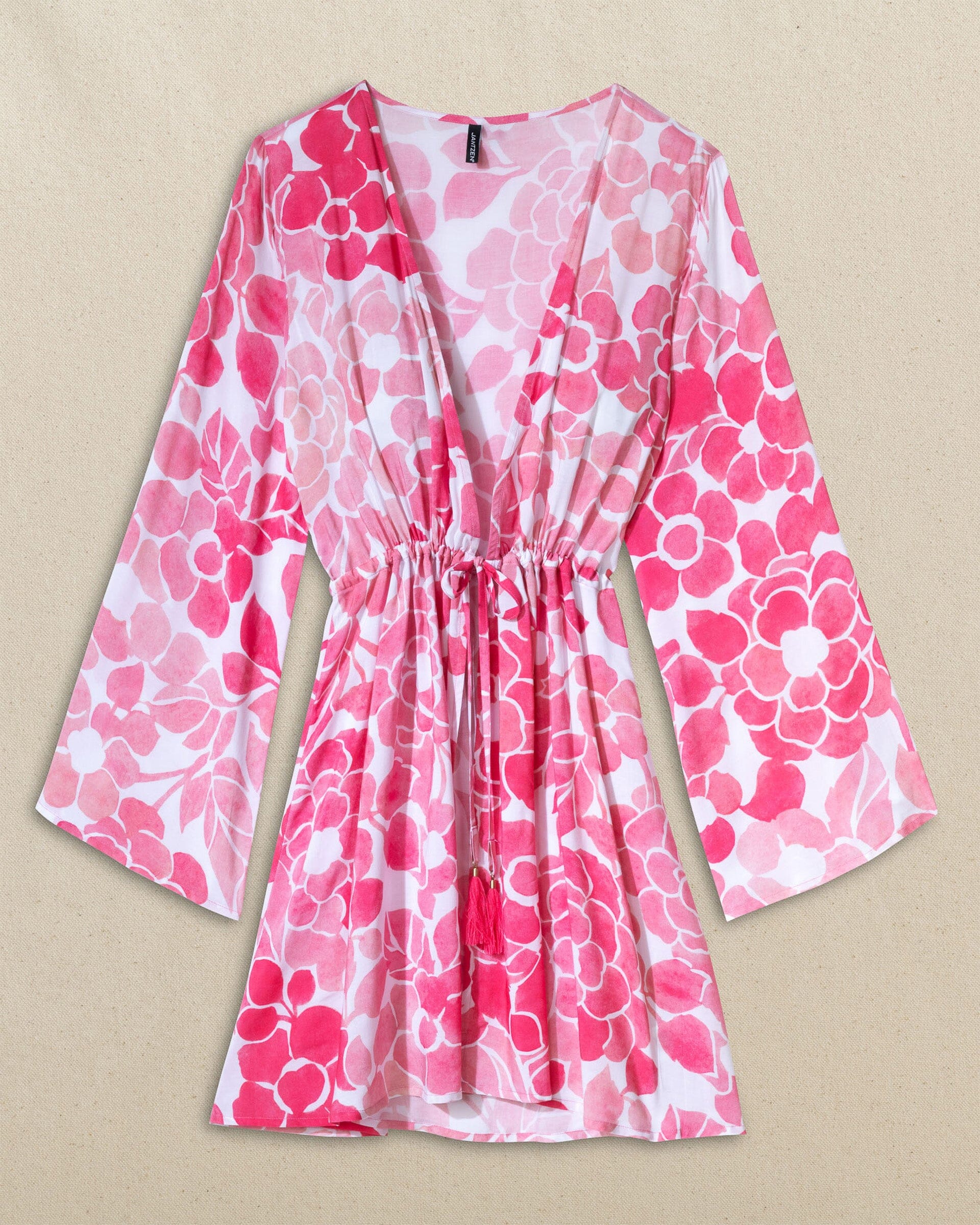Floral Bell Sleeve Short Tunic Cover-Up - Image 7