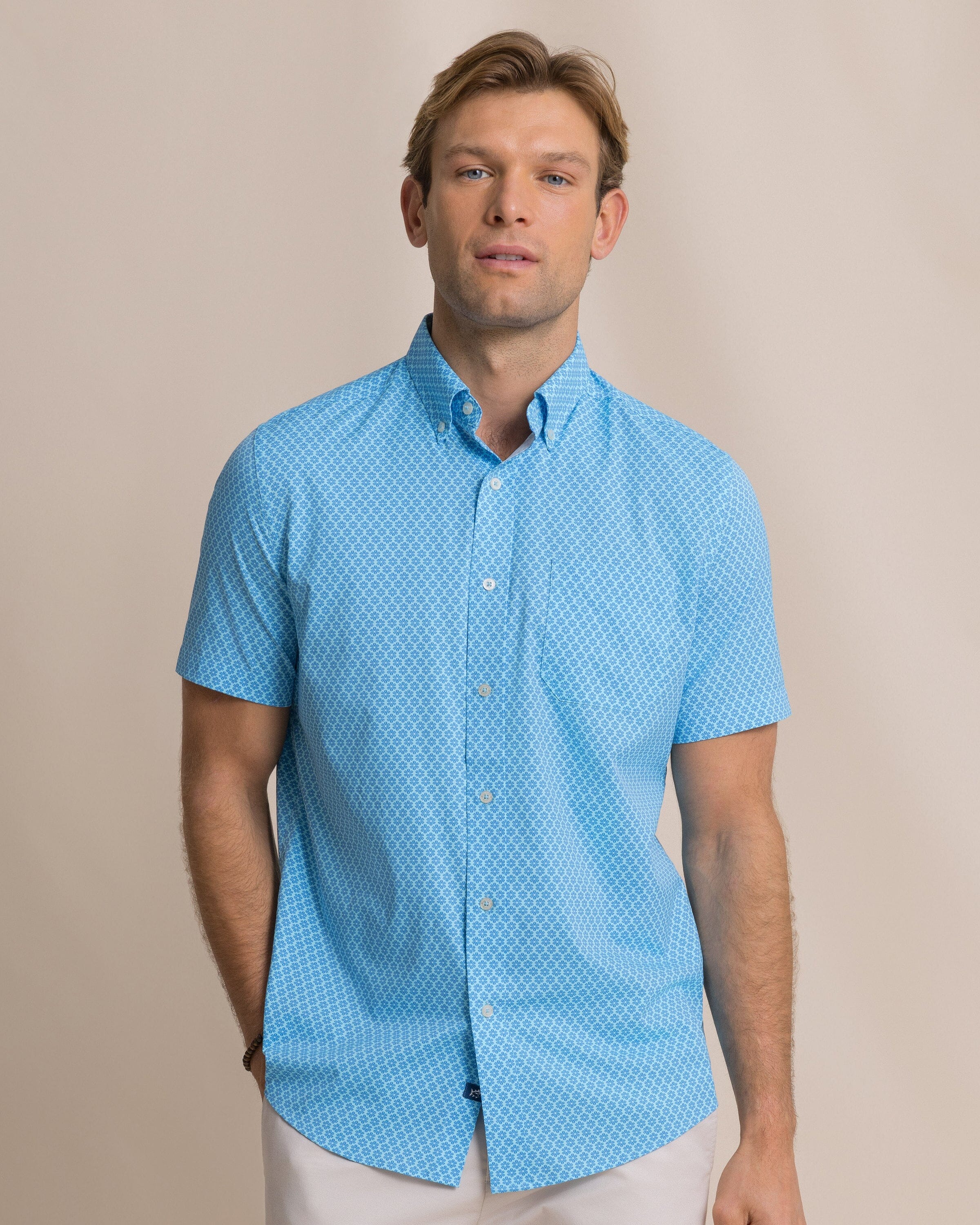 Flower Garden Coastal Breeze® Short Sleeve Sport Shirt - Image 3