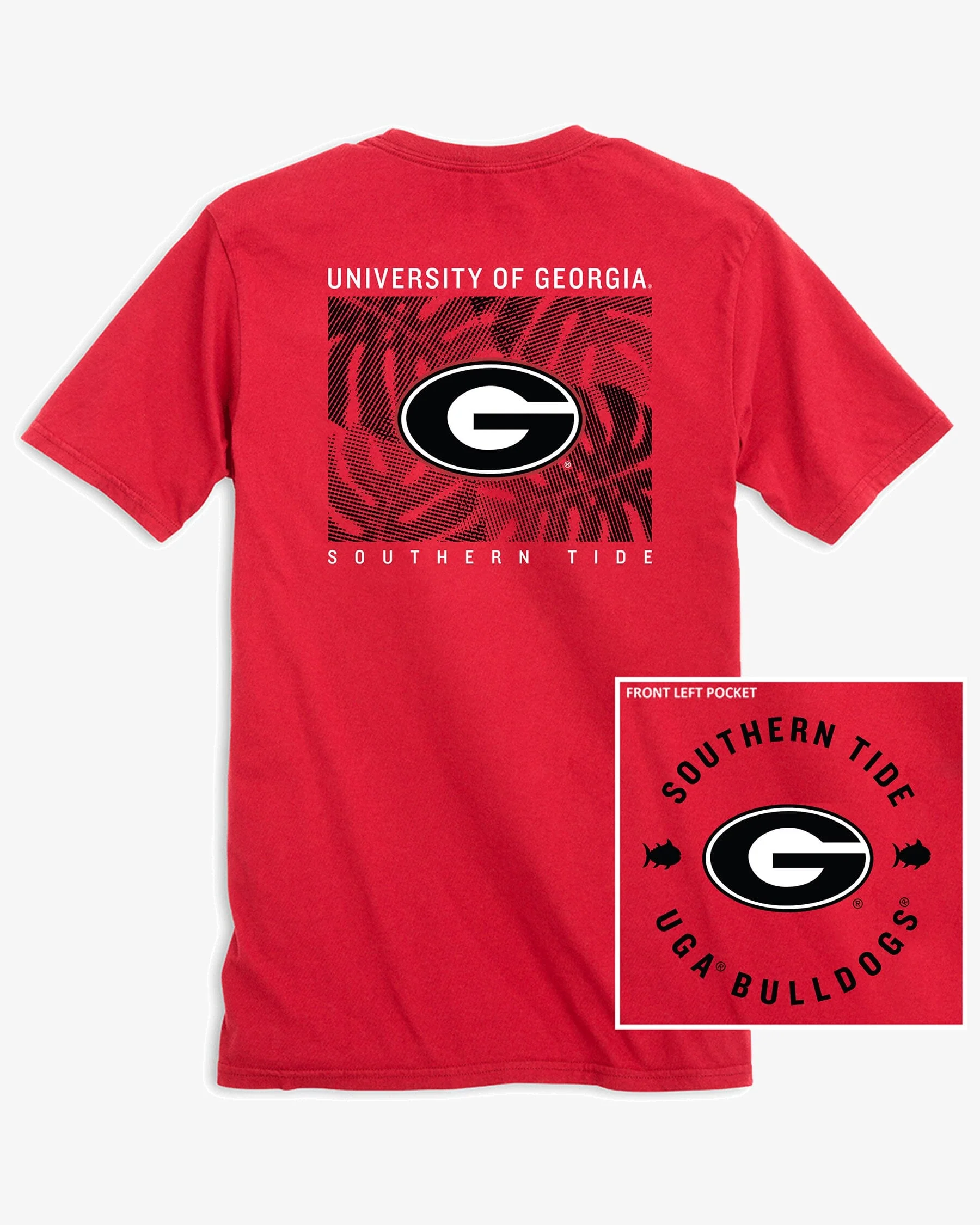 Georgia Bulldogs Oval G Halftone Monstera T-Shirt - Image 2