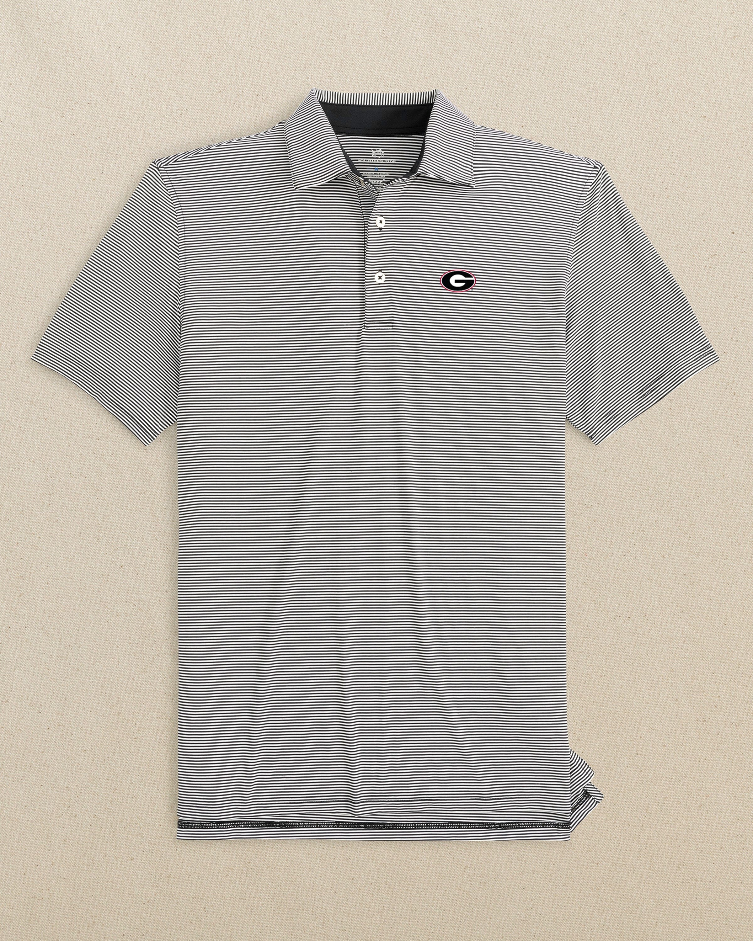 Georgia Bulldogs Oval G brrr°®-eeze Meadowbrook Stripe Polo