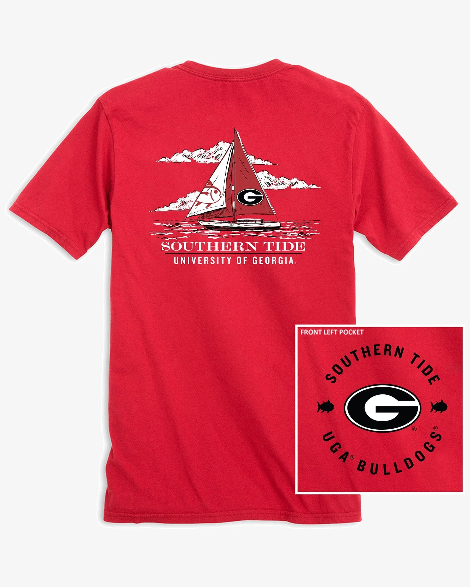 Georgia Bulldogs Oval G Skipjack Sailing T-Shirt - Image 2