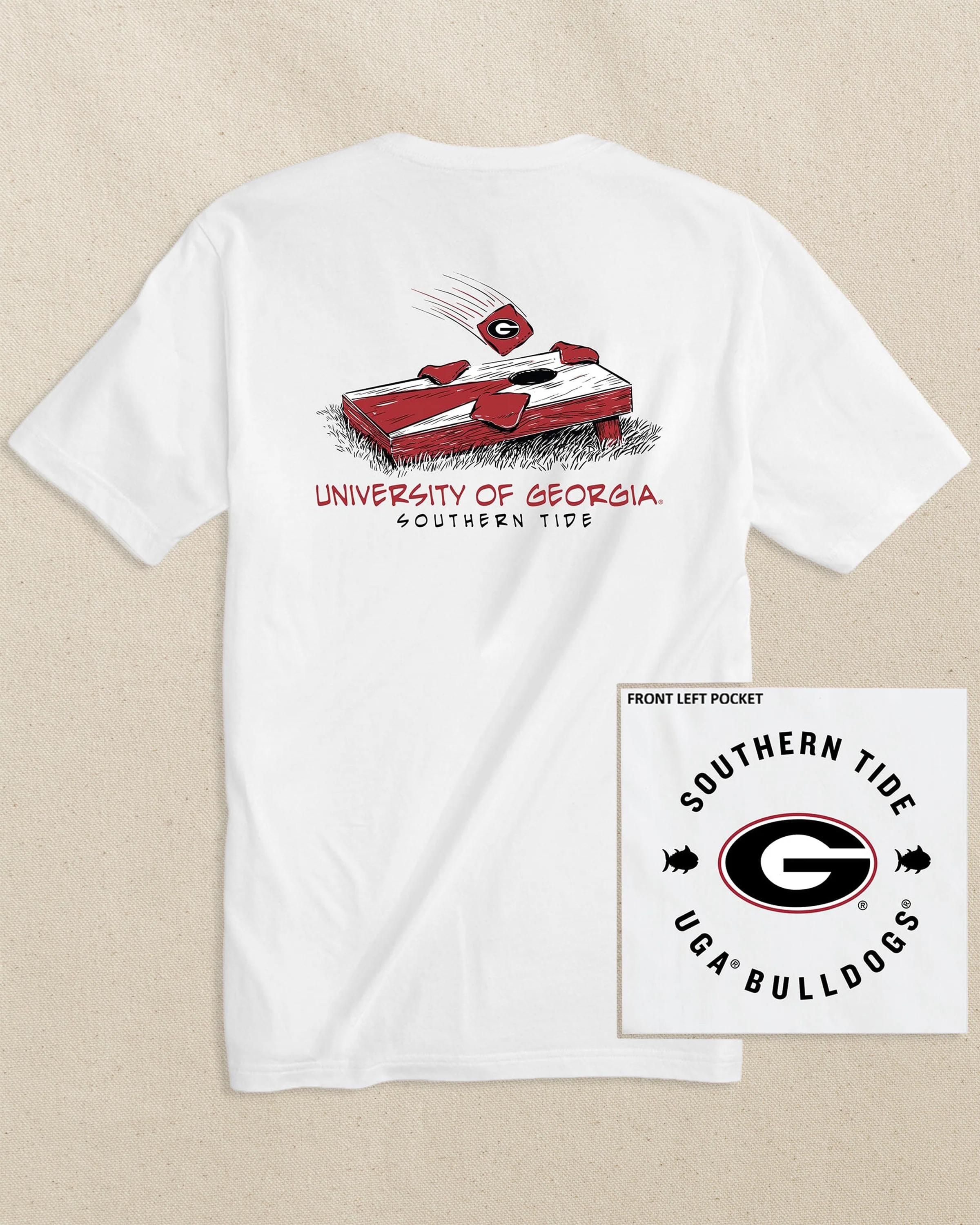Georgia Bulldogs Oval G Cornhole T-Shirt - Image 2